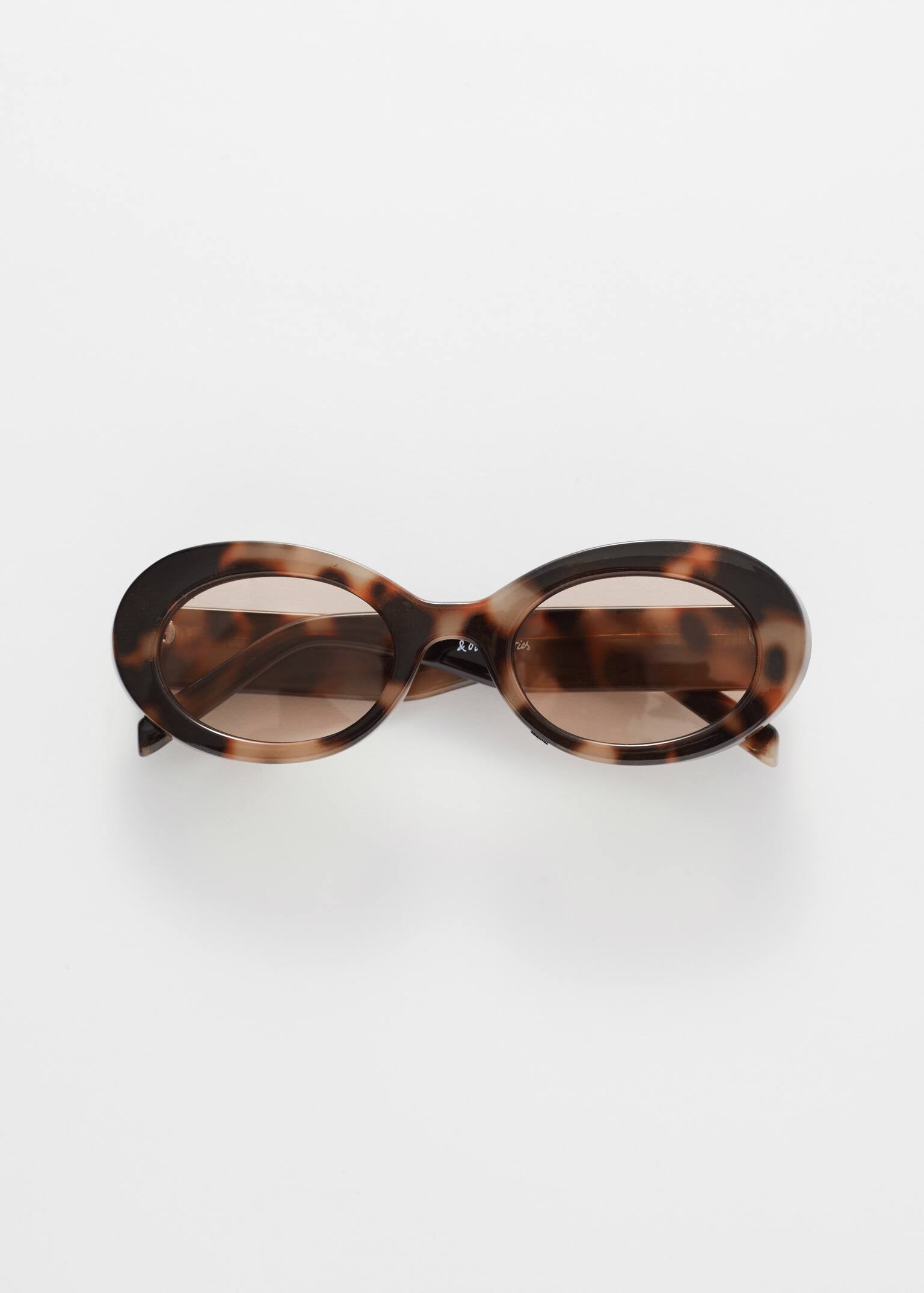 Óculos de sol com armação oval - Tartaruga/Preto - 2