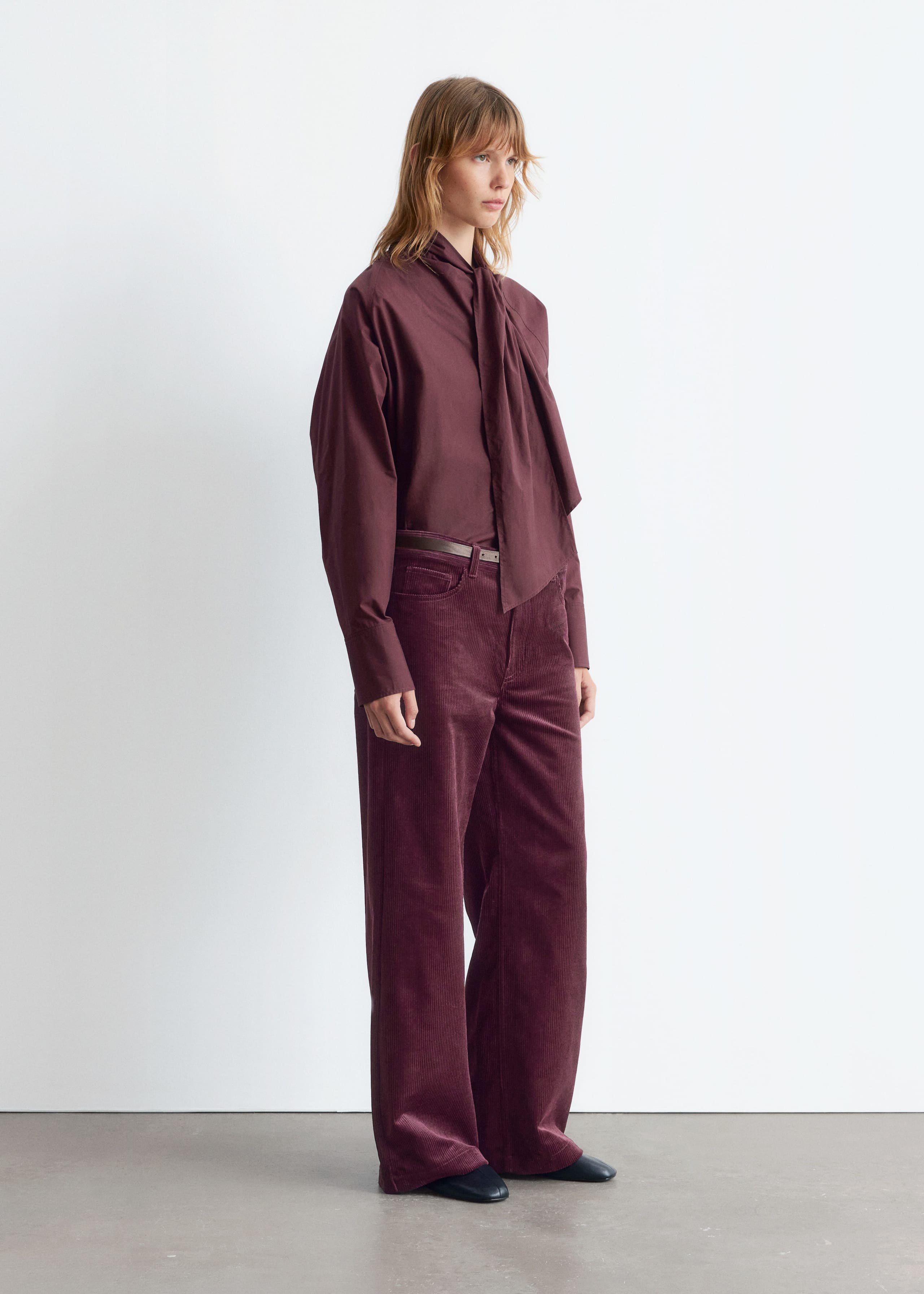 Image of Scarf-Detail Shirt