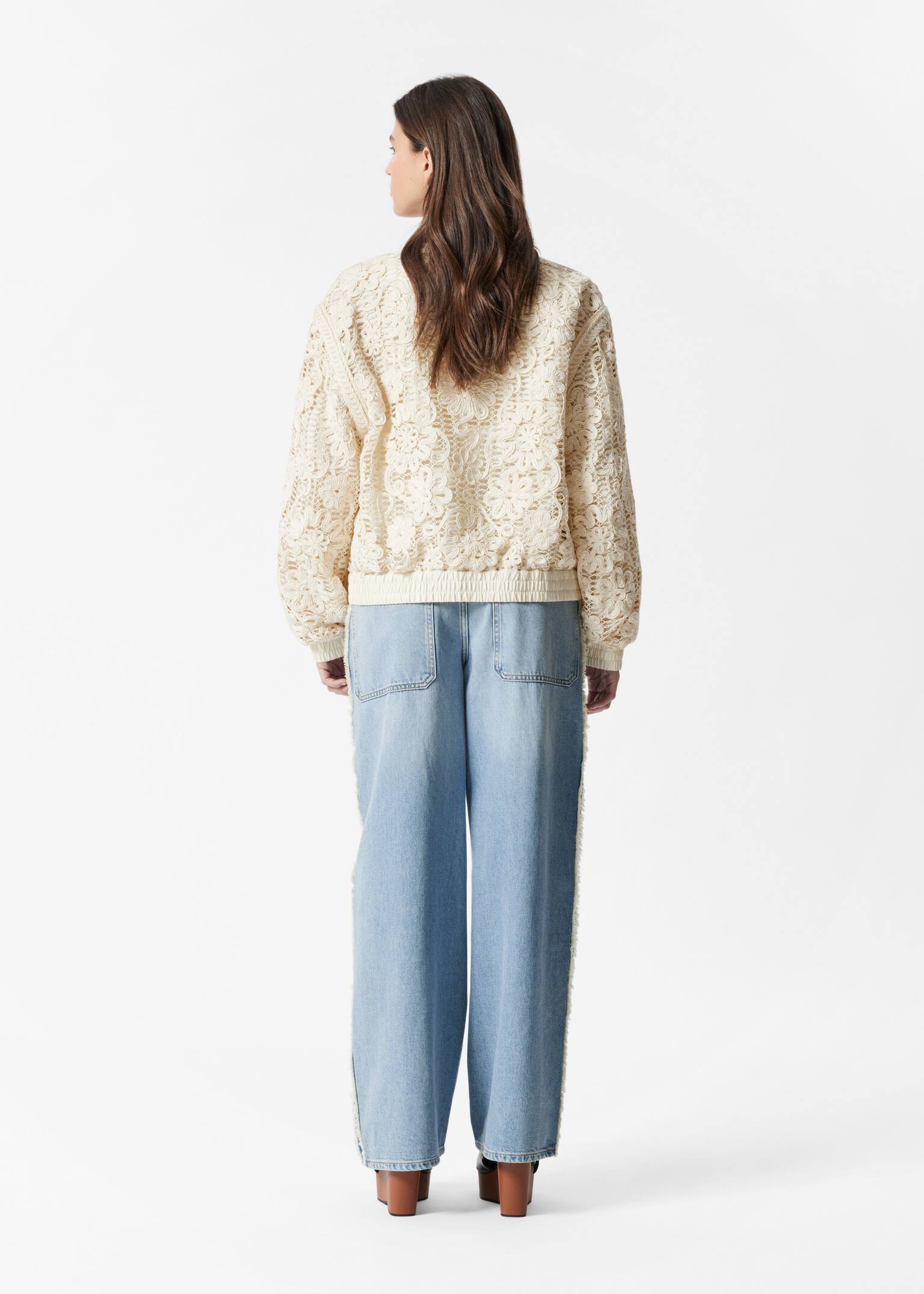 Boxy Braided Jacket - Light Beige - 3