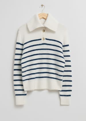 White/Navy Stripes