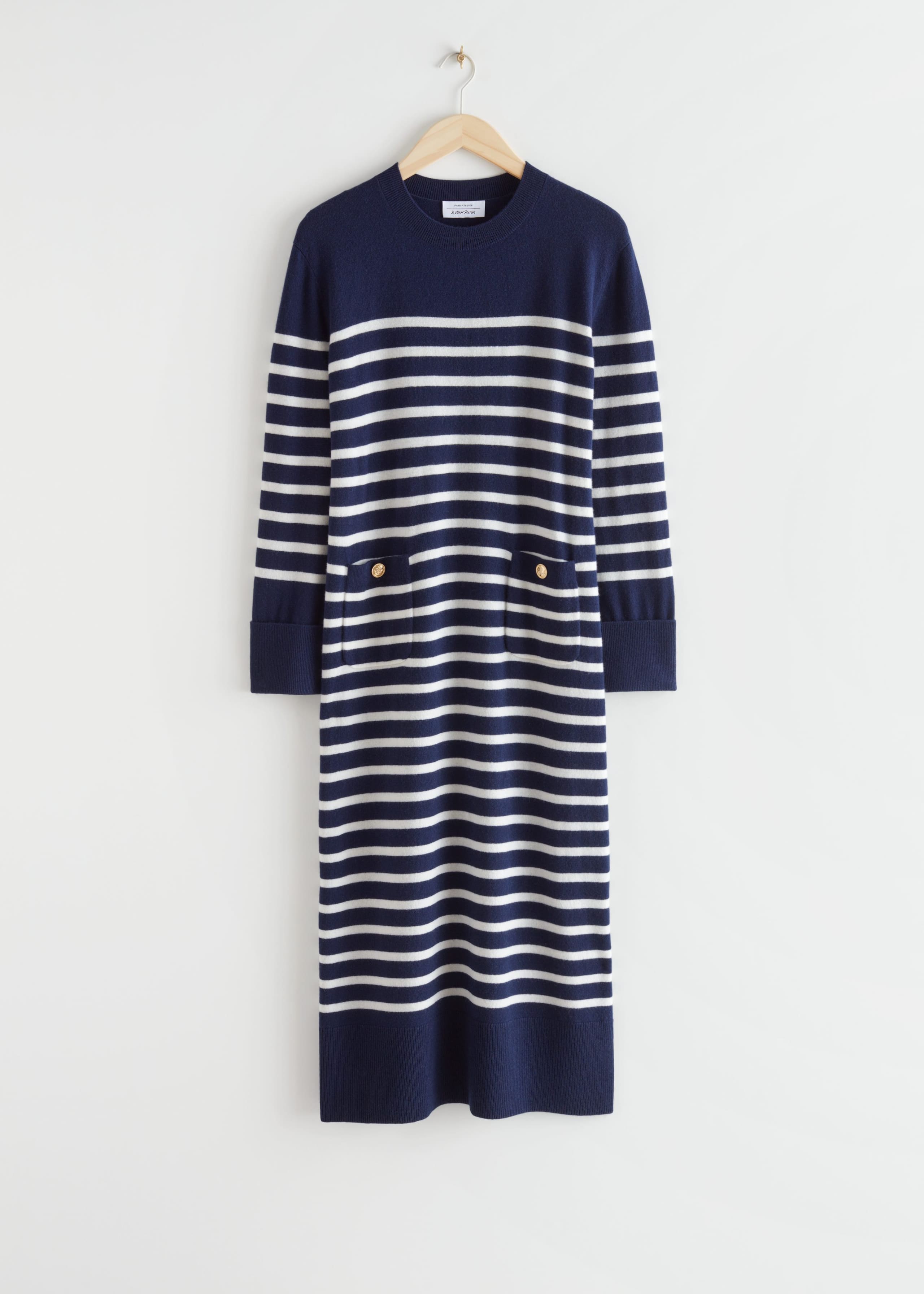 Breton Stripe Midi Dress - Blue/White - Natura morta