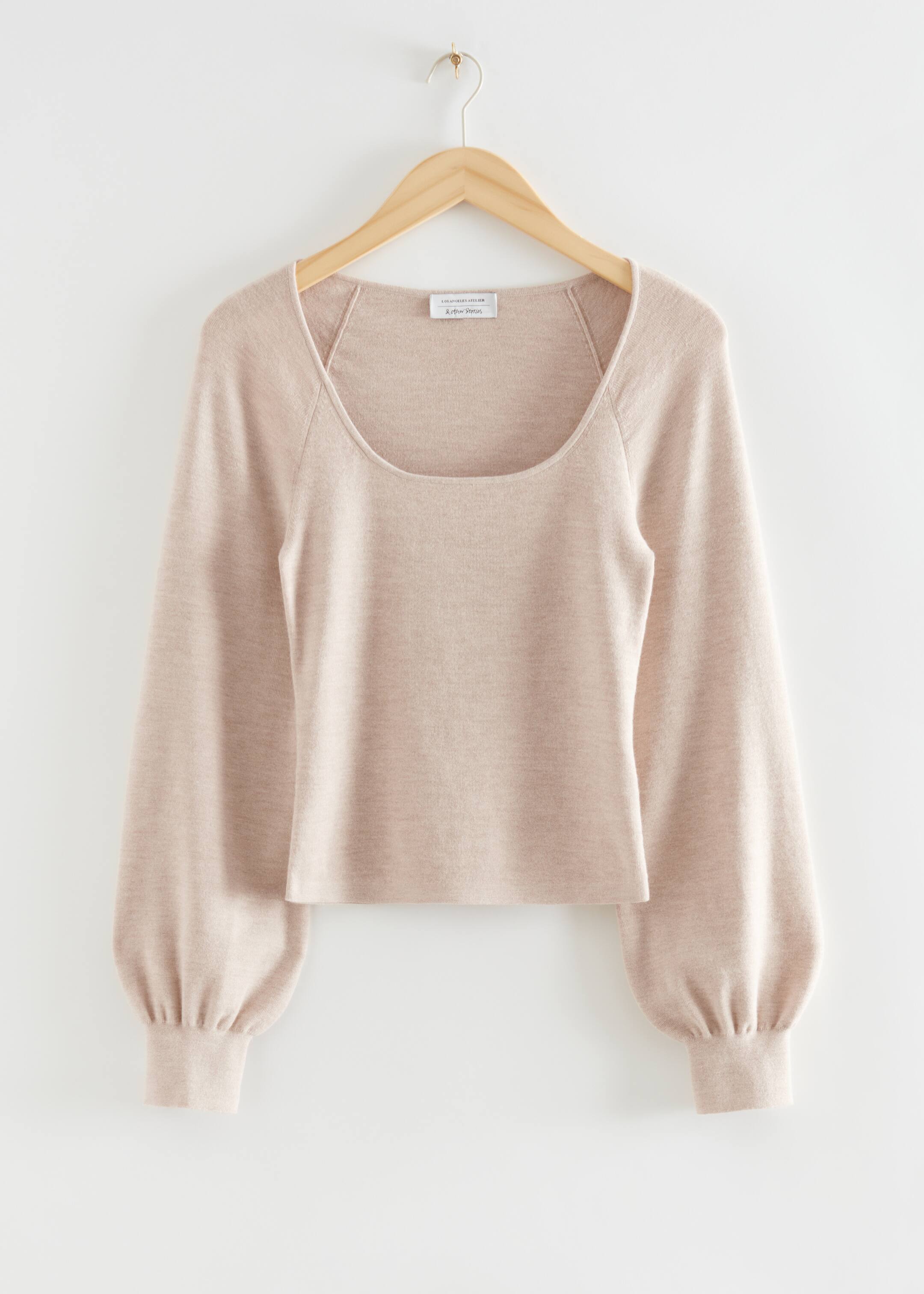 View larger image: Slim-Fit Soft Knit Top - Beige - Ladies | H&M GB 1