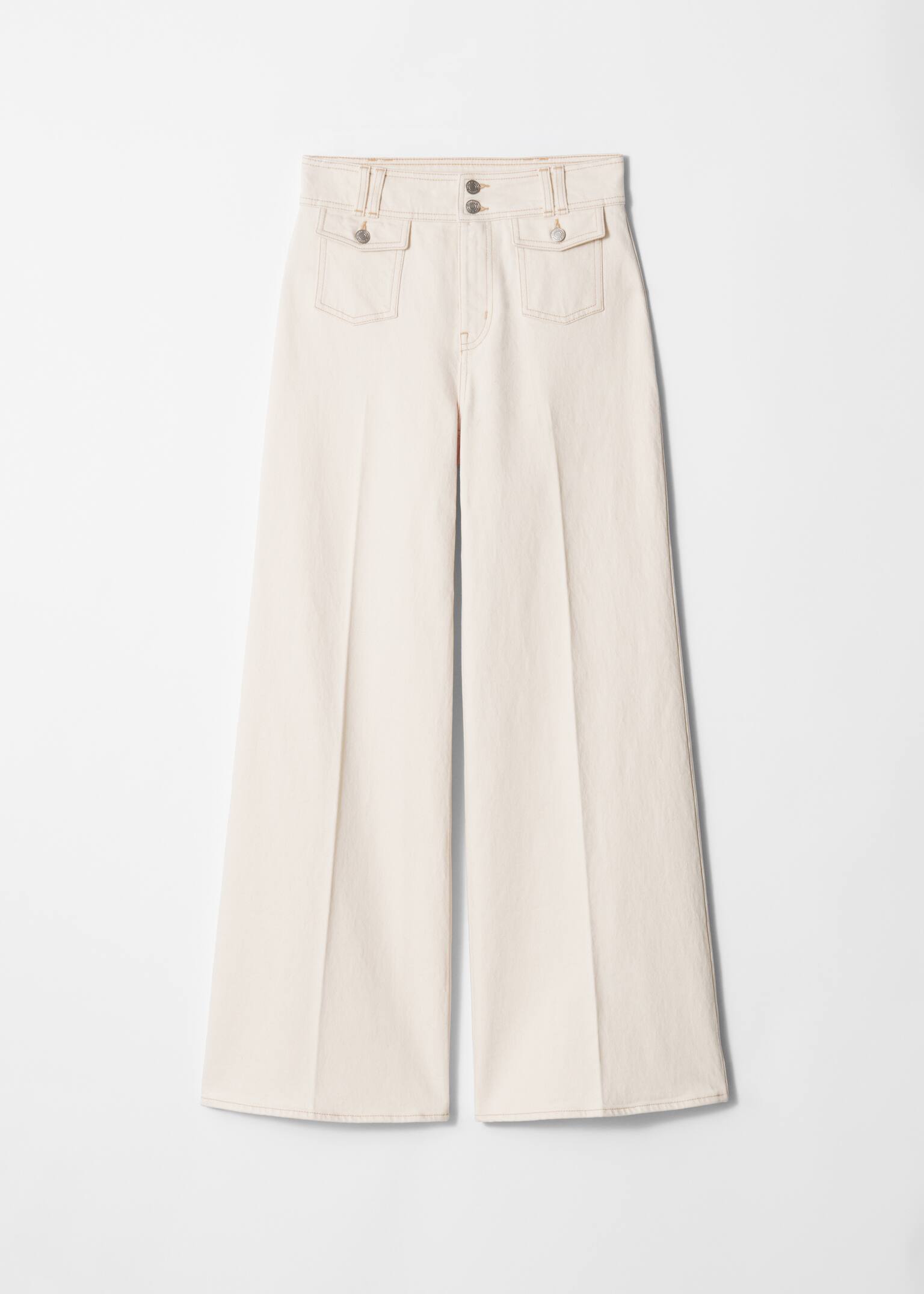 Jeans svasati con pieghe pressate - Crema/Nero/Azzurro lavato/Blu medio lavato