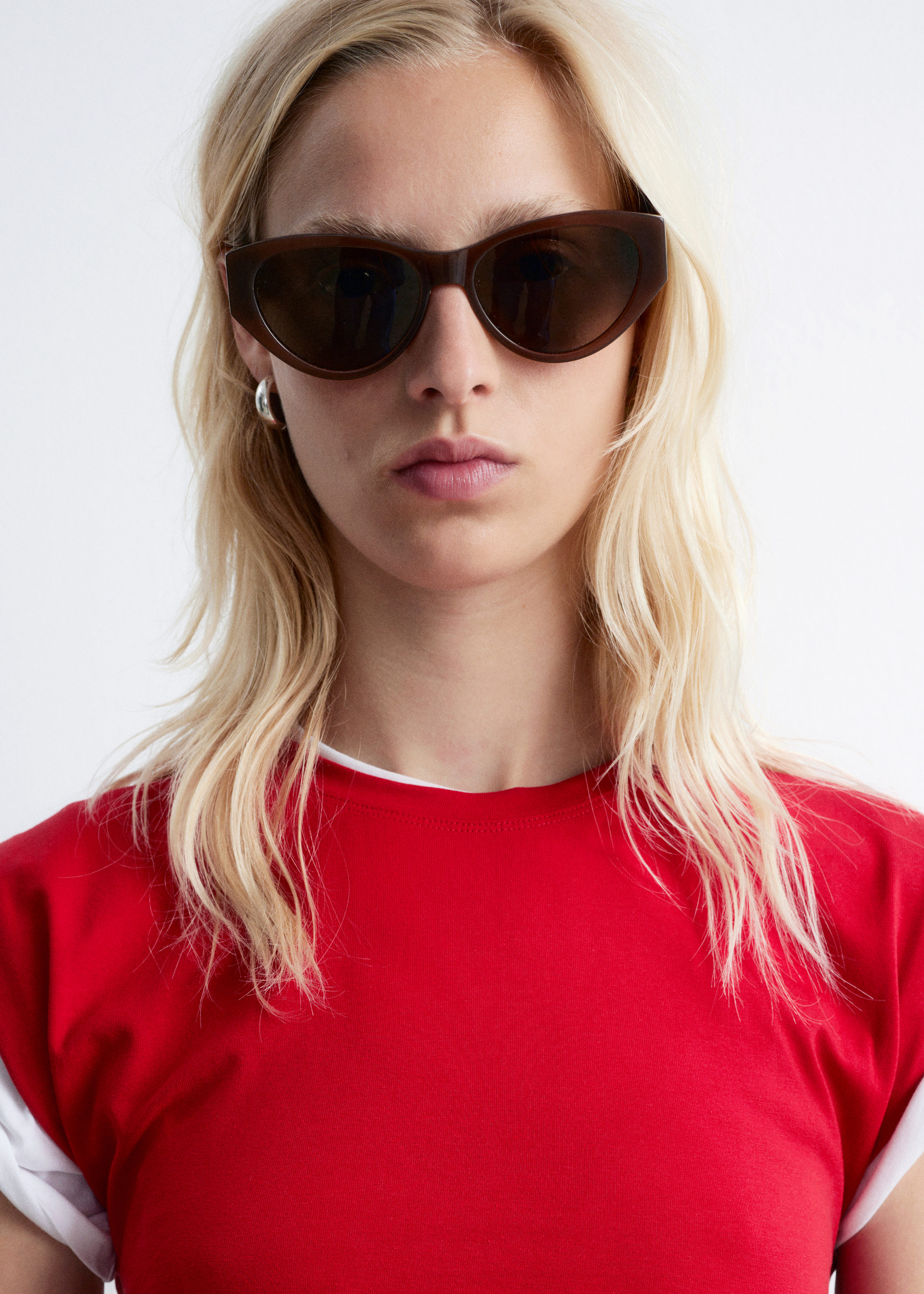 Ruched Jersey Tank Top - Red - Lookbook