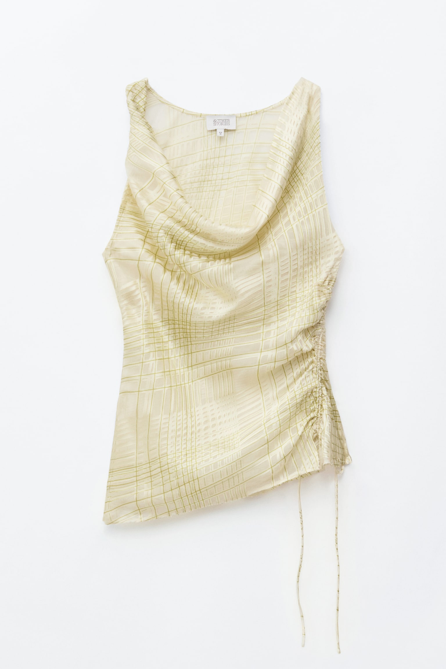 Top cu Guler Tip Batic și Șnur - Yellow/Negru/Imprimeu Floral/Turcoaz Deschis - 2