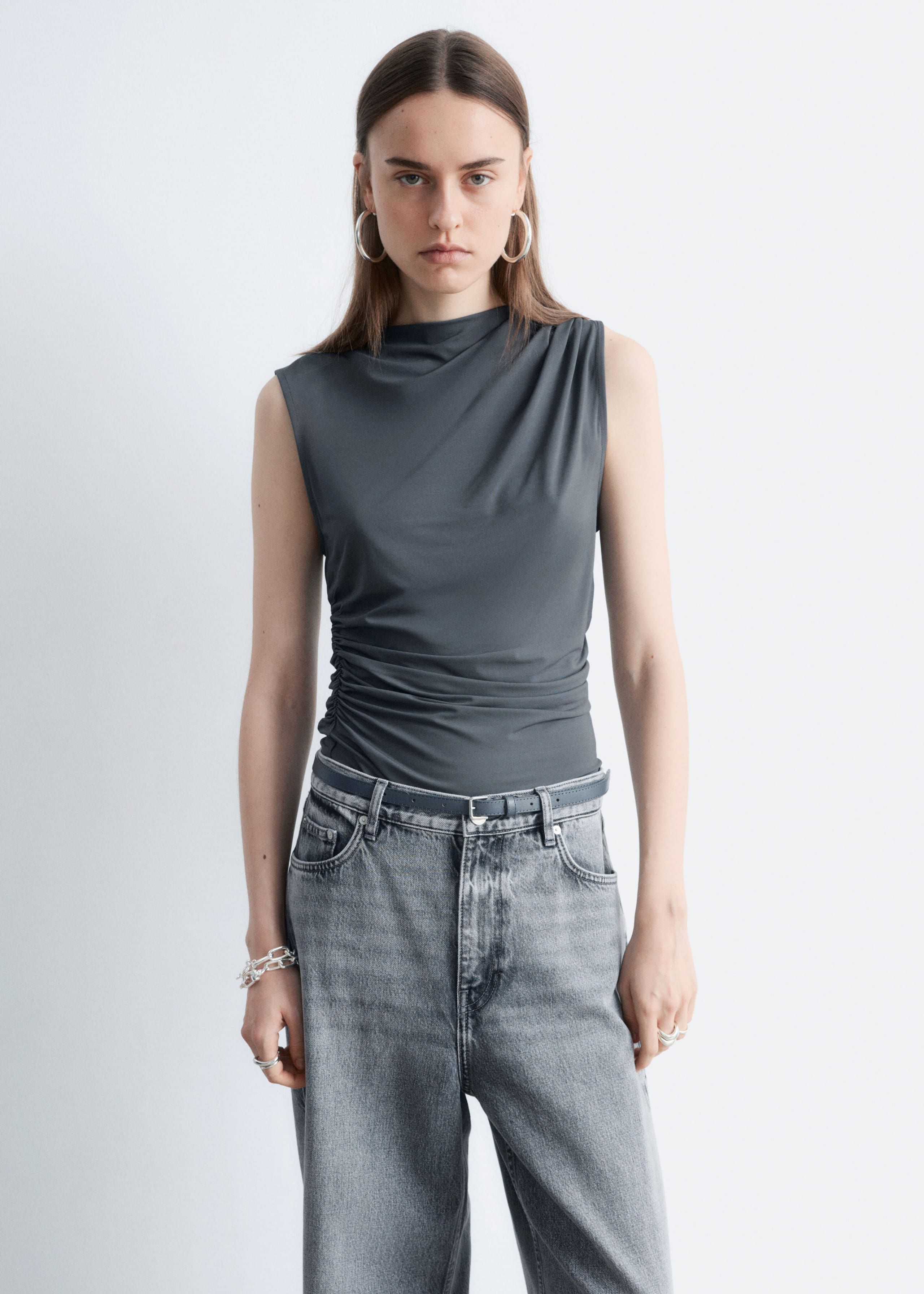 Image of Jersey-Oberteil mit Drapierung