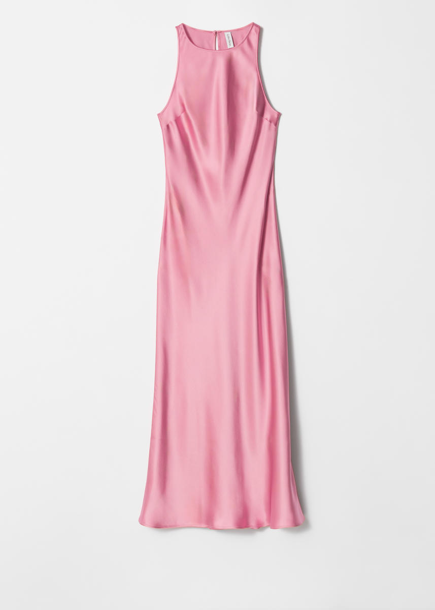 & Other Stories Sleeveless Satin Midi Dress In Pink