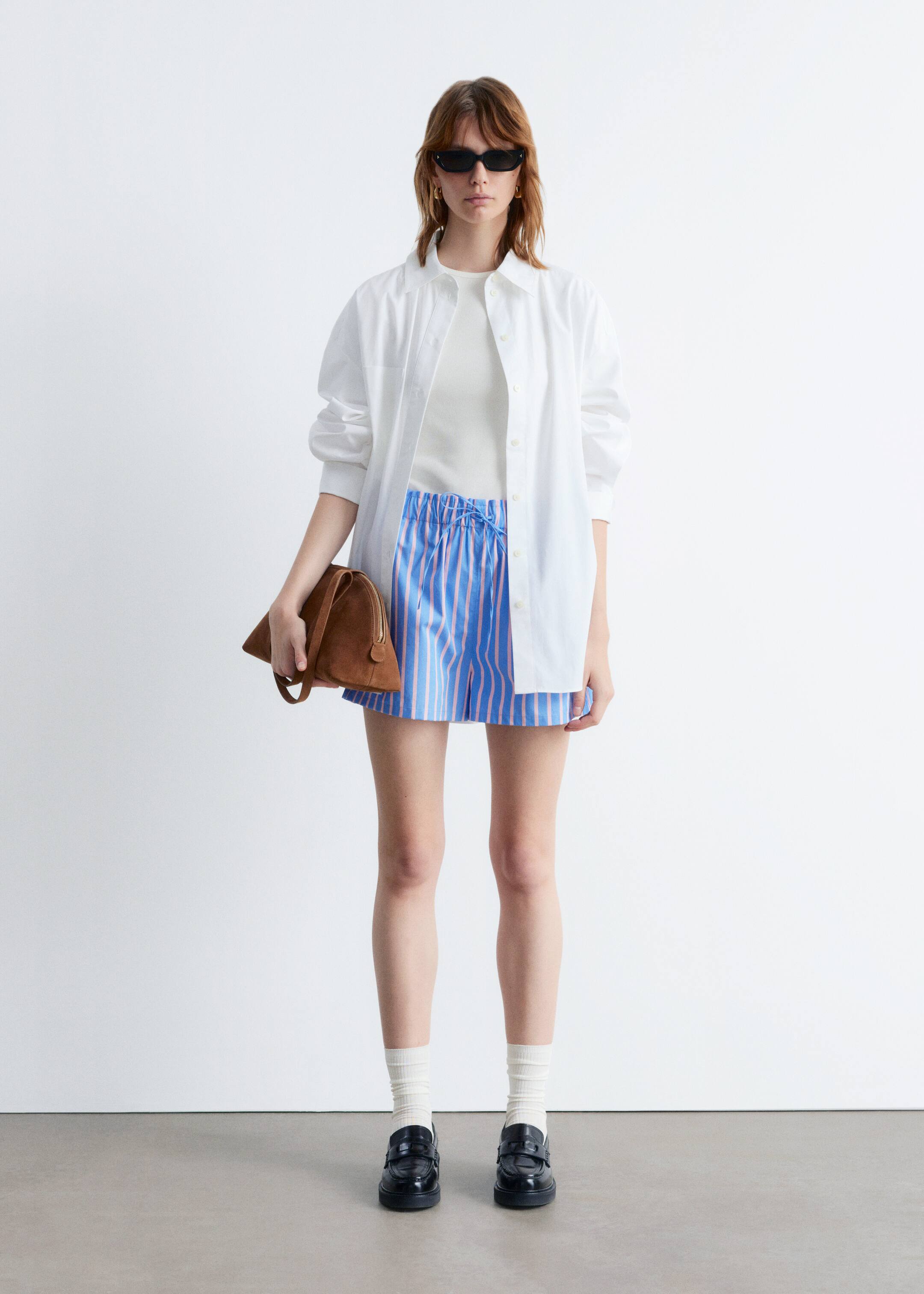 Ingrandisci l'immagine: Drawstring Shorts - Blue/Pink Stripes - DONNA | H&M CH 3