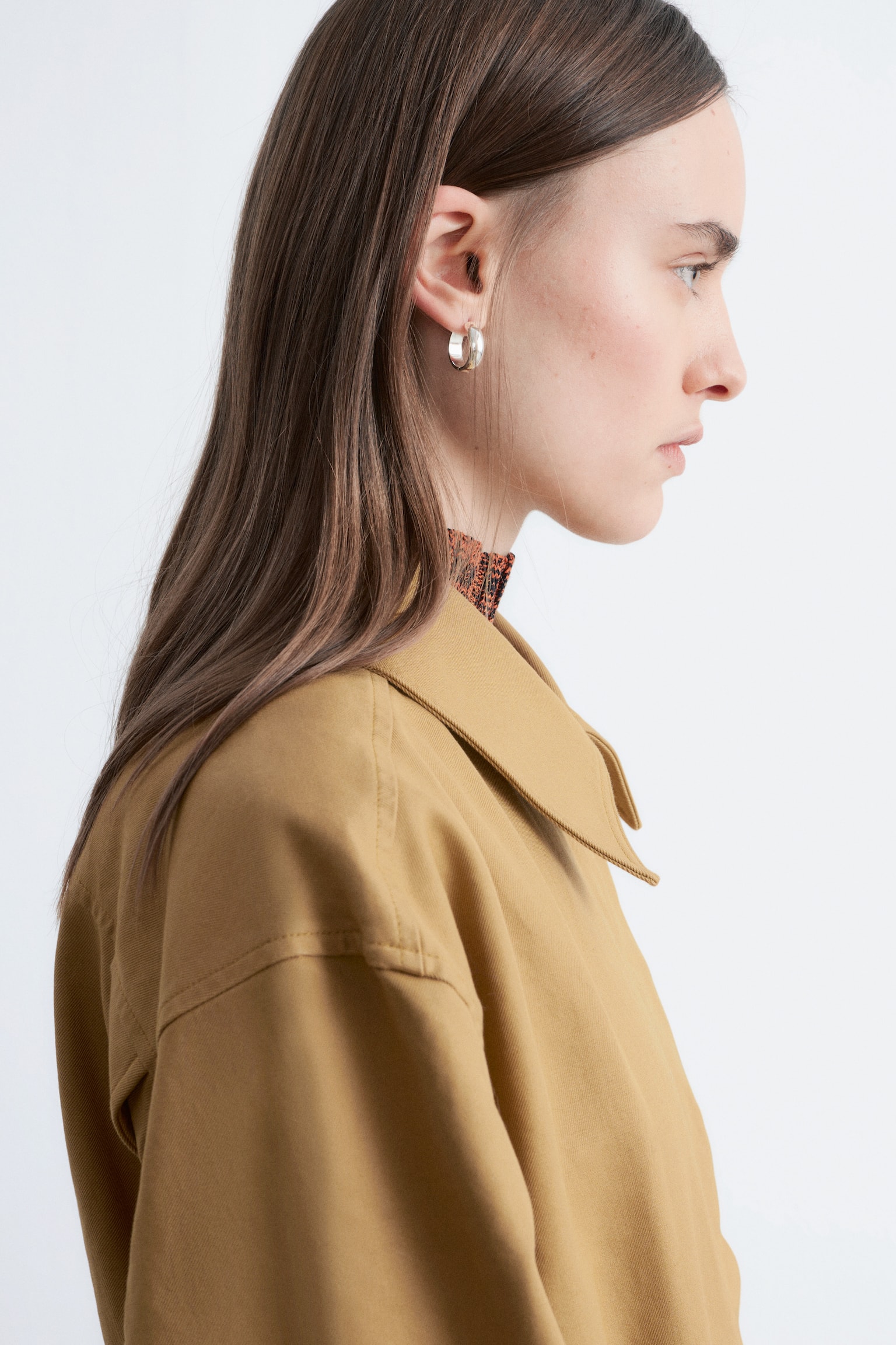 Veste utilitaire oversize à cordon de serrage - Jaune moutarde/Marron foncé - 3