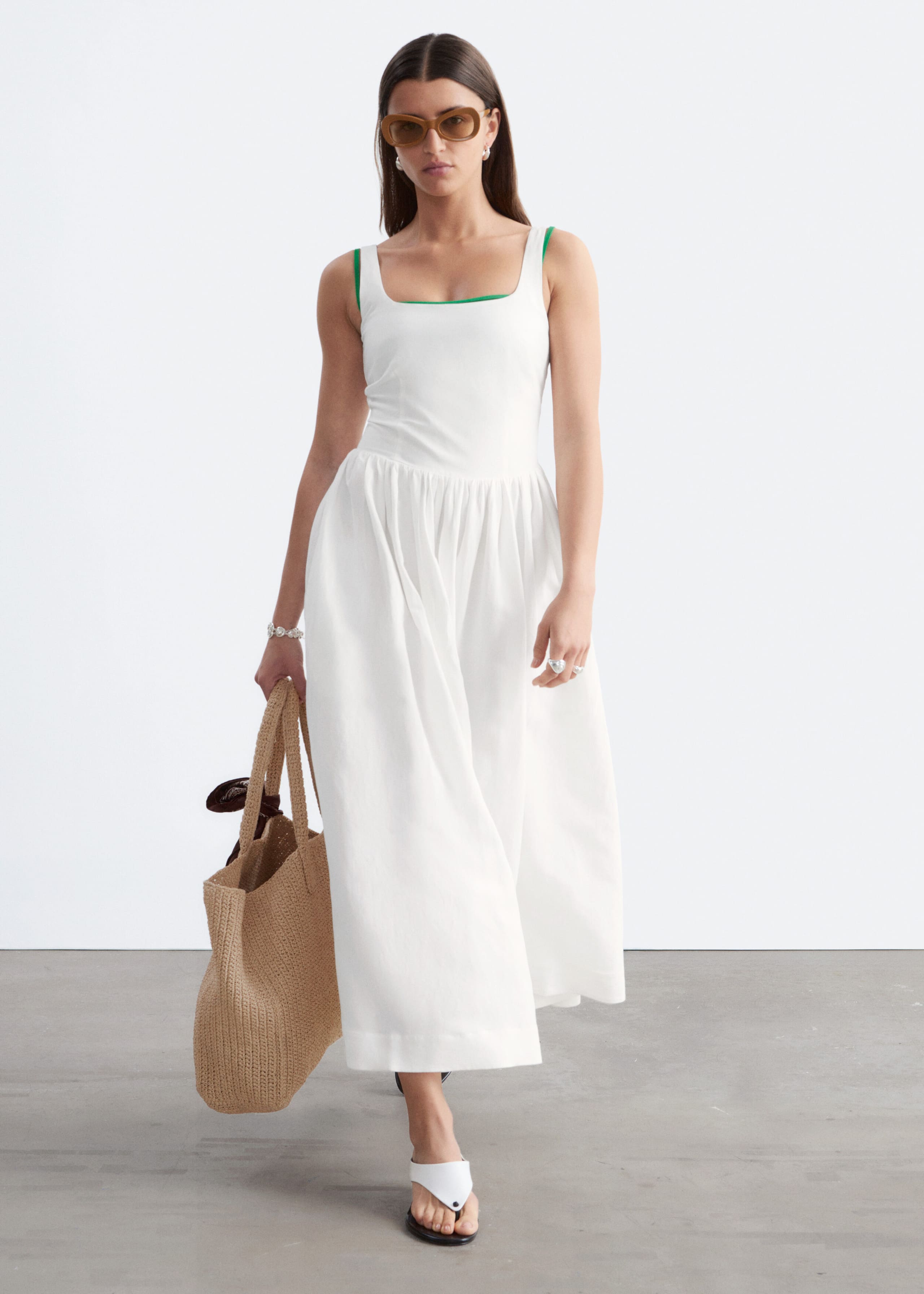 Image of Fit-and-Flare Midi Dress