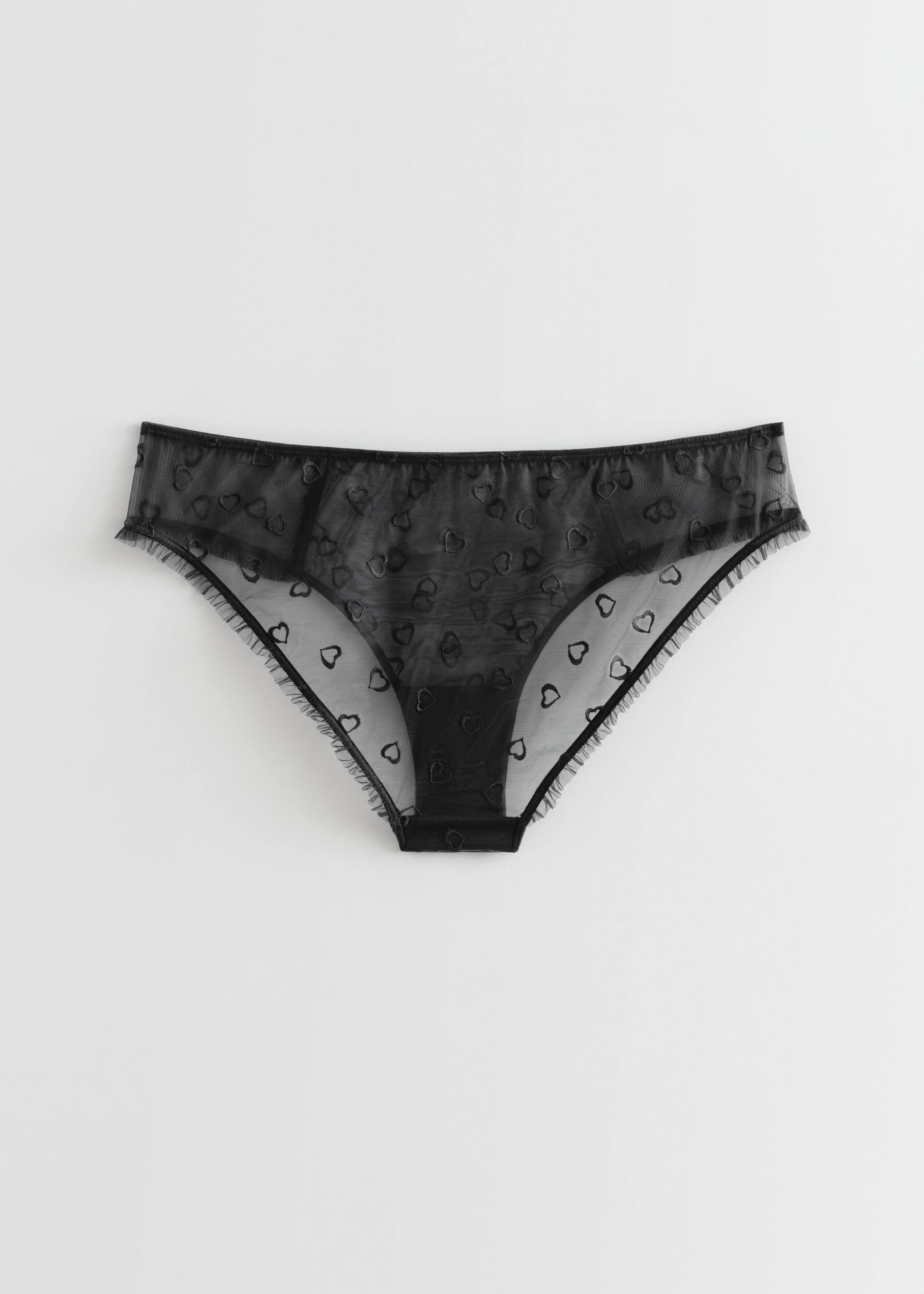 SheerEmbroideredDottedBriefs - Black Polka Dot - Natura morta