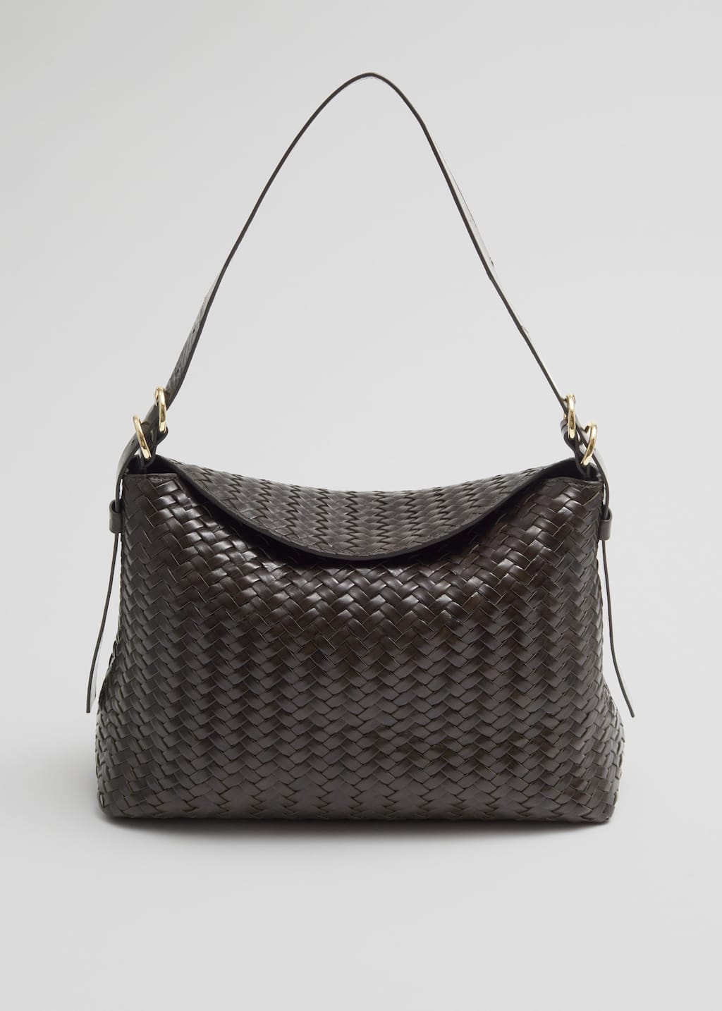 Bolso de hombro de piel trenzada