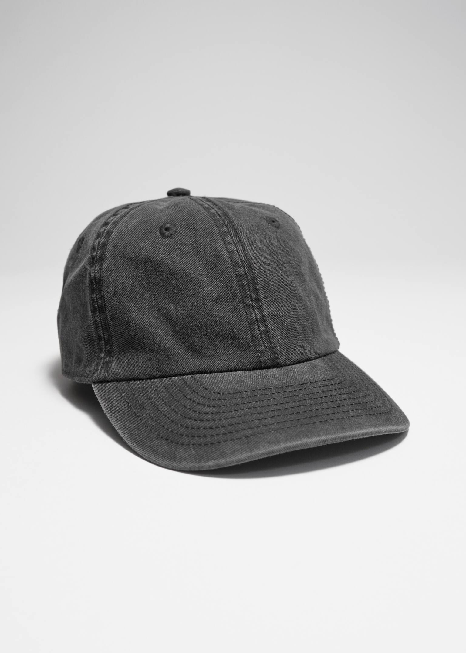Denim Baseball Cap - Washed black