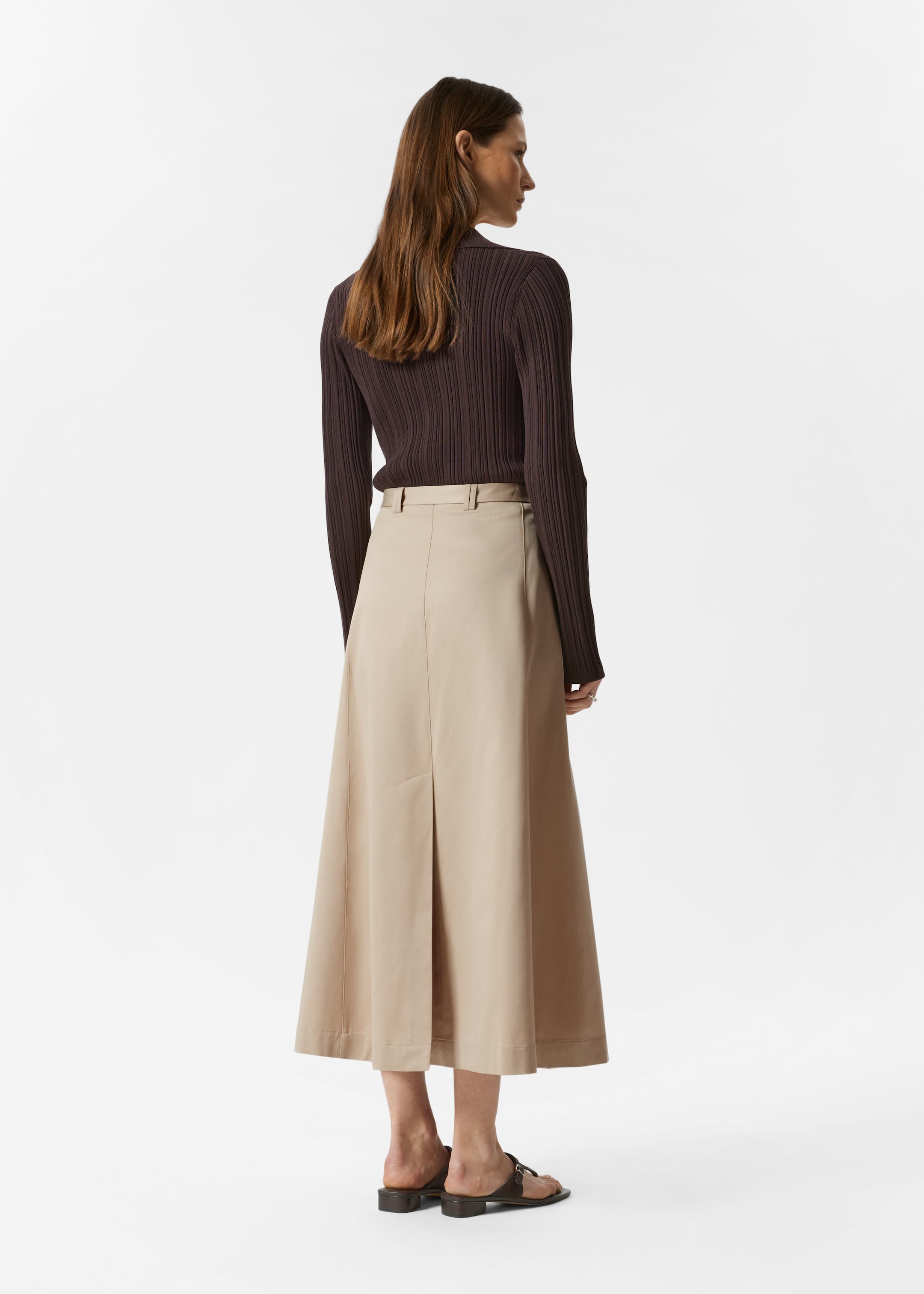 Visa större bild: Midilång cargokjol - Beige - DAM | H&M SE 4