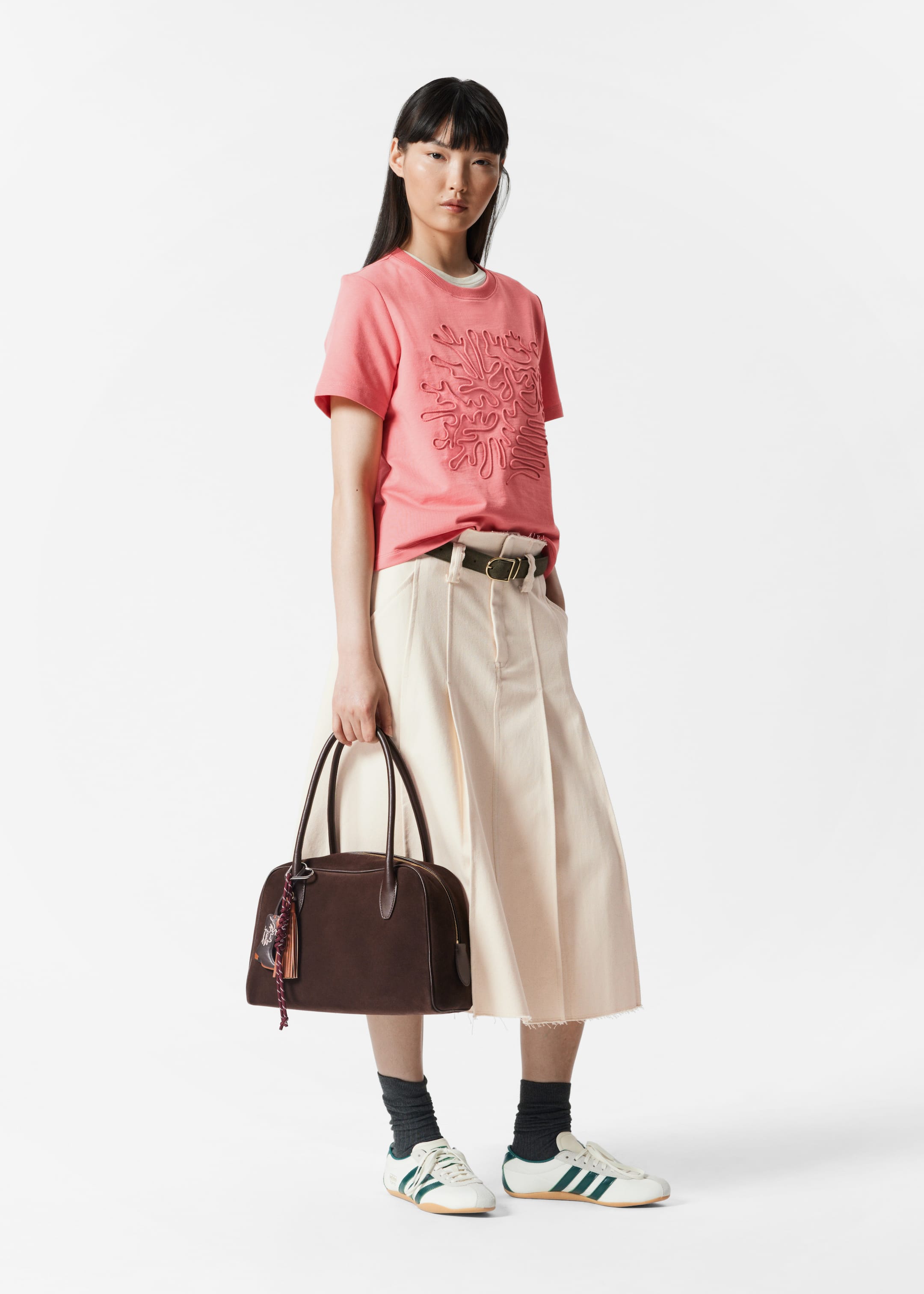 Grotere afbeelding bekijken: Floral-Appliqué T-Shirt - Roze abstract patroon - DAMES | H&M BE 2