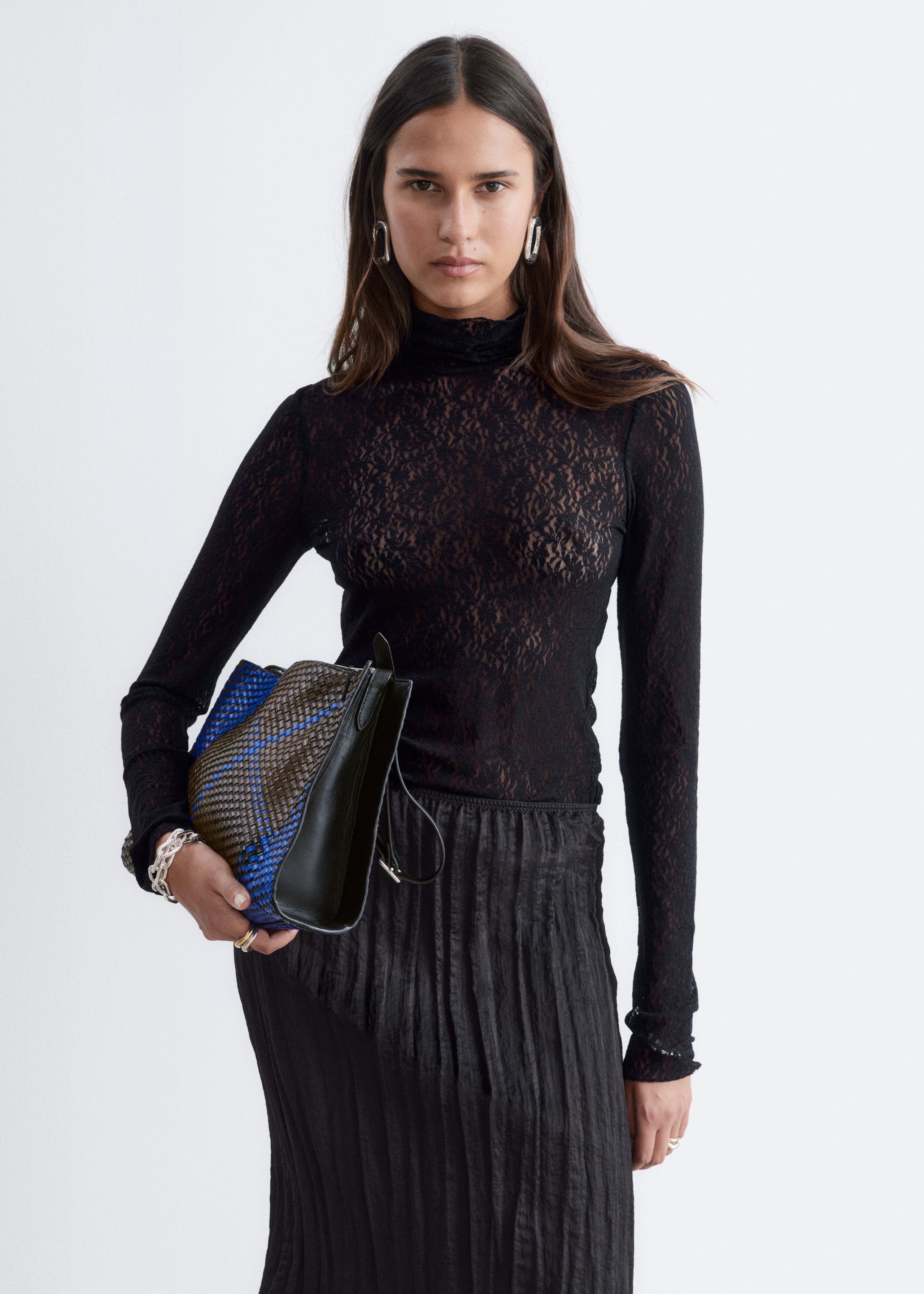 Lace Turtleneck Top - Lilac - Lookbook
