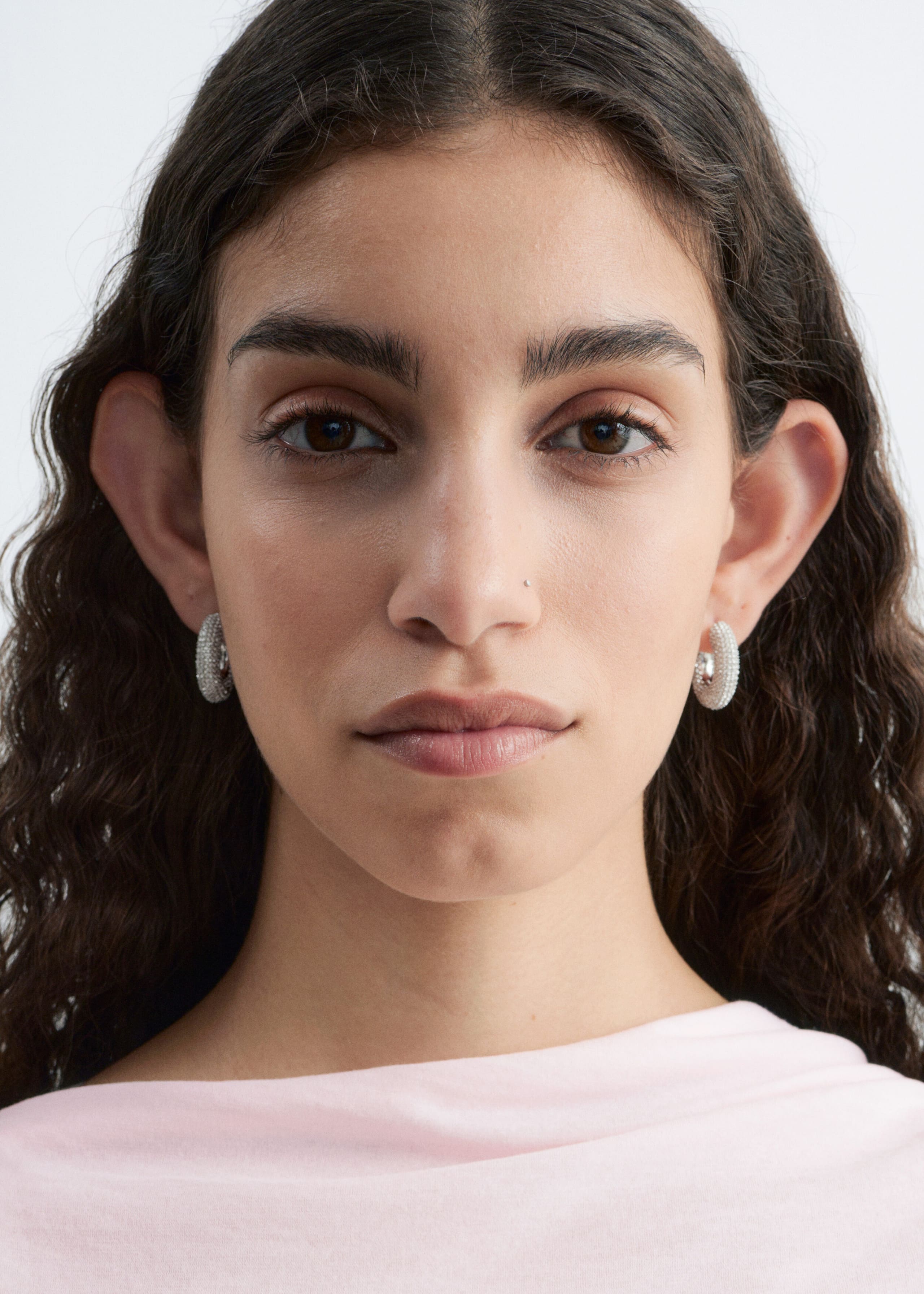 Image of Rhinestone Hoop Earrings