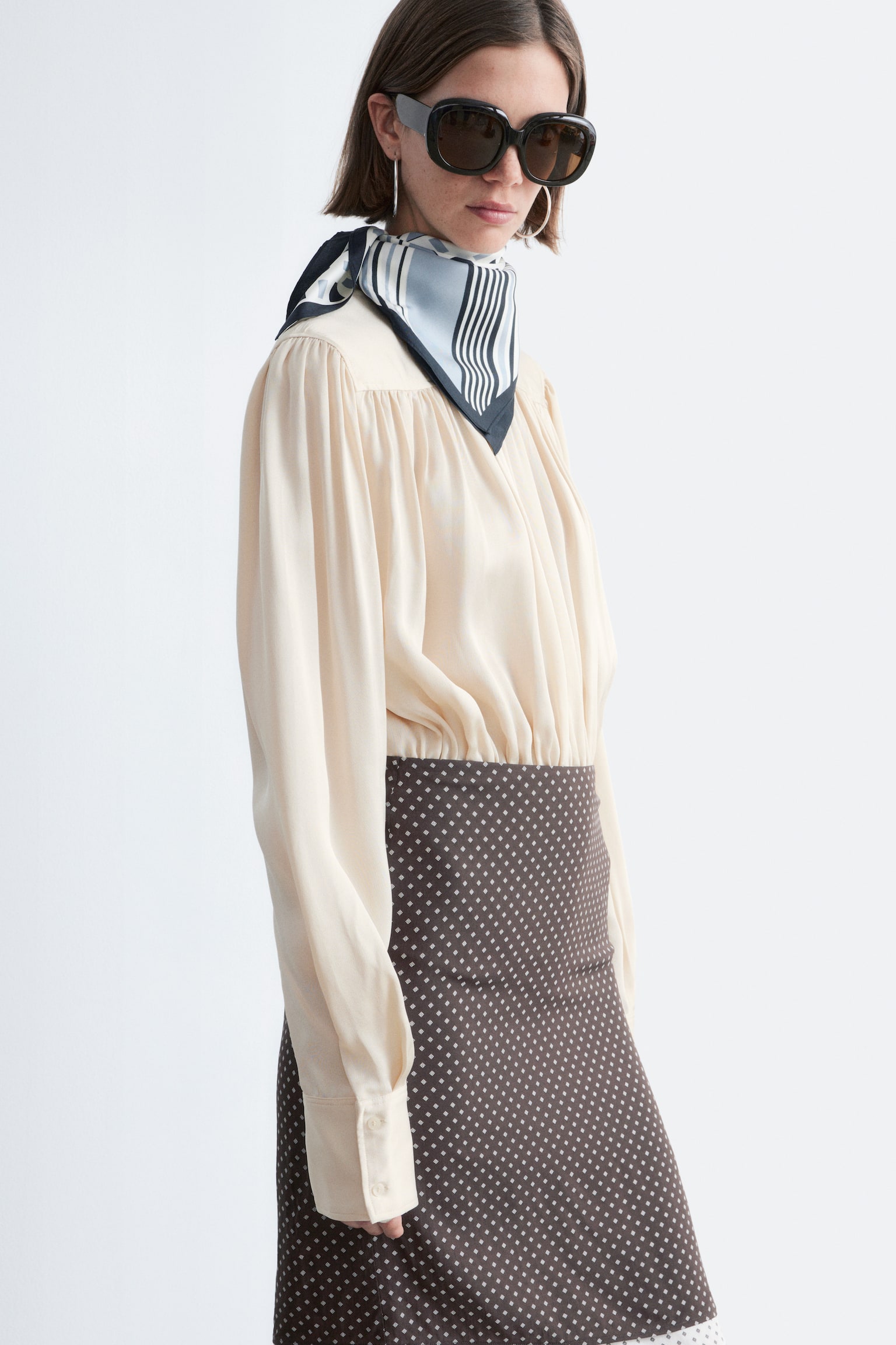Occhiali da sole oversize - Nero/Marrone - 1