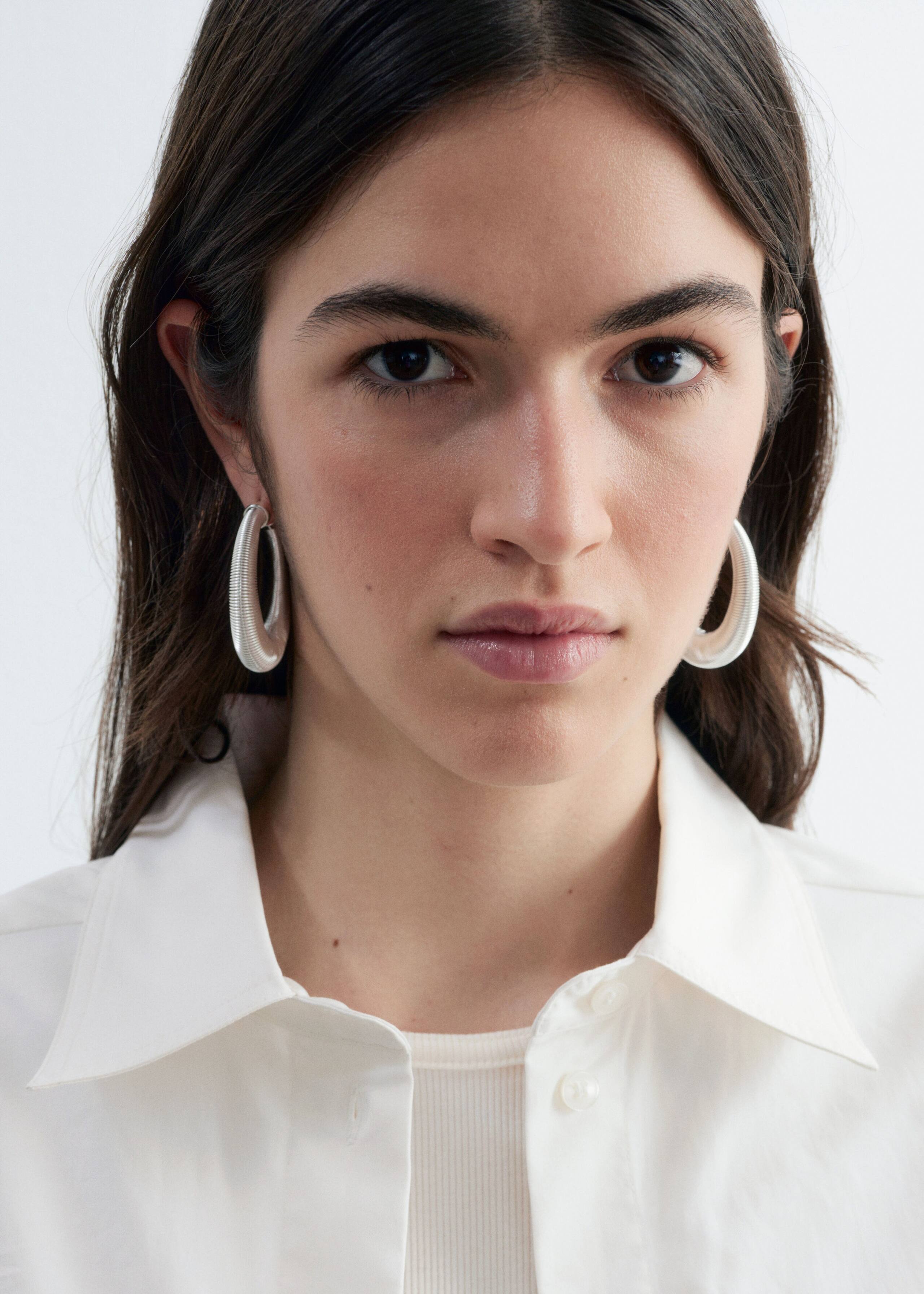 Coil Hoop Earrings - Silver - Lookbook