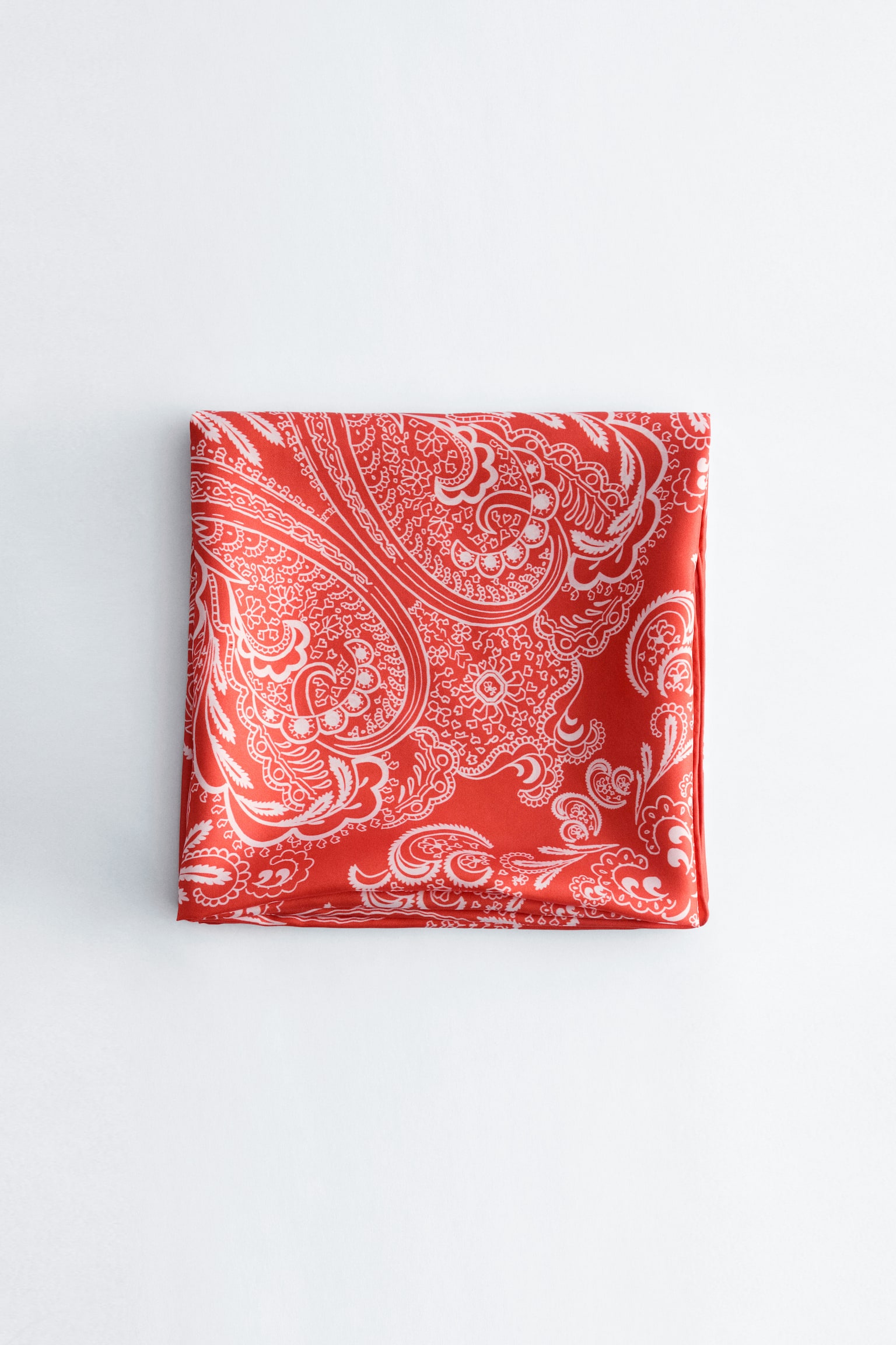 Foulard en soie à motif cachemire - Orange/Cachemire - 1