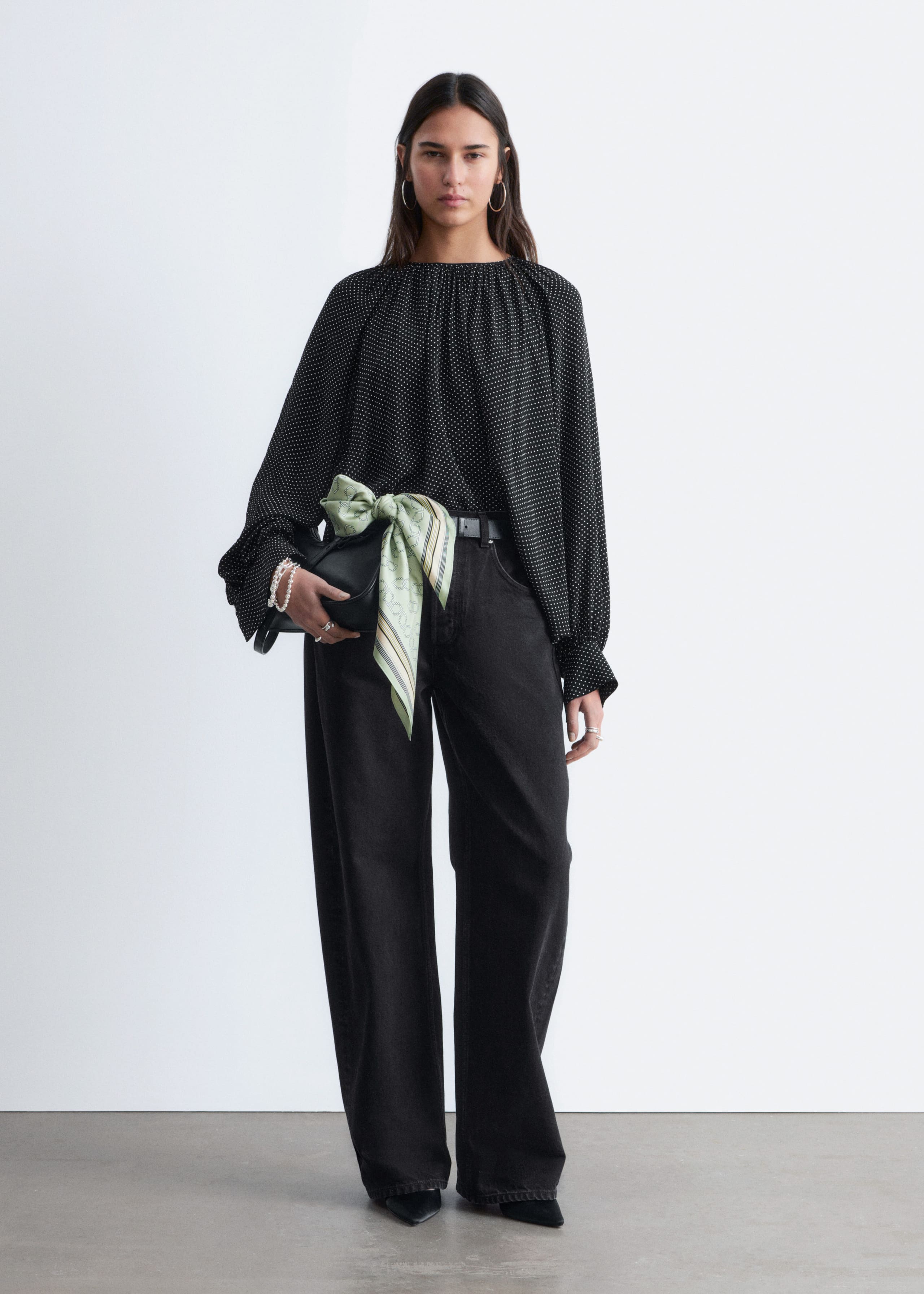 Image of Balloon-Sleeve Blouse