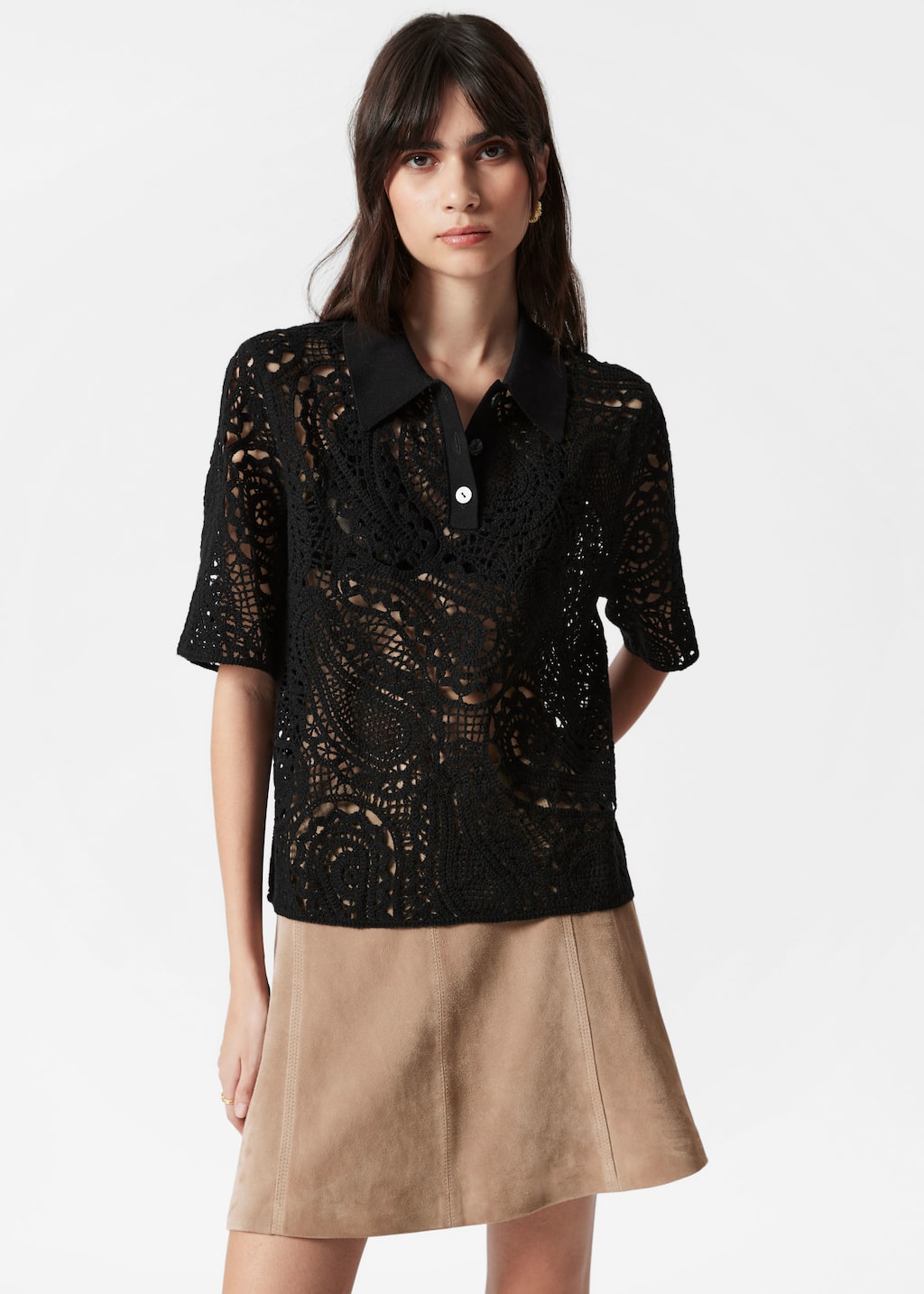 Image of Crochet Polo Top