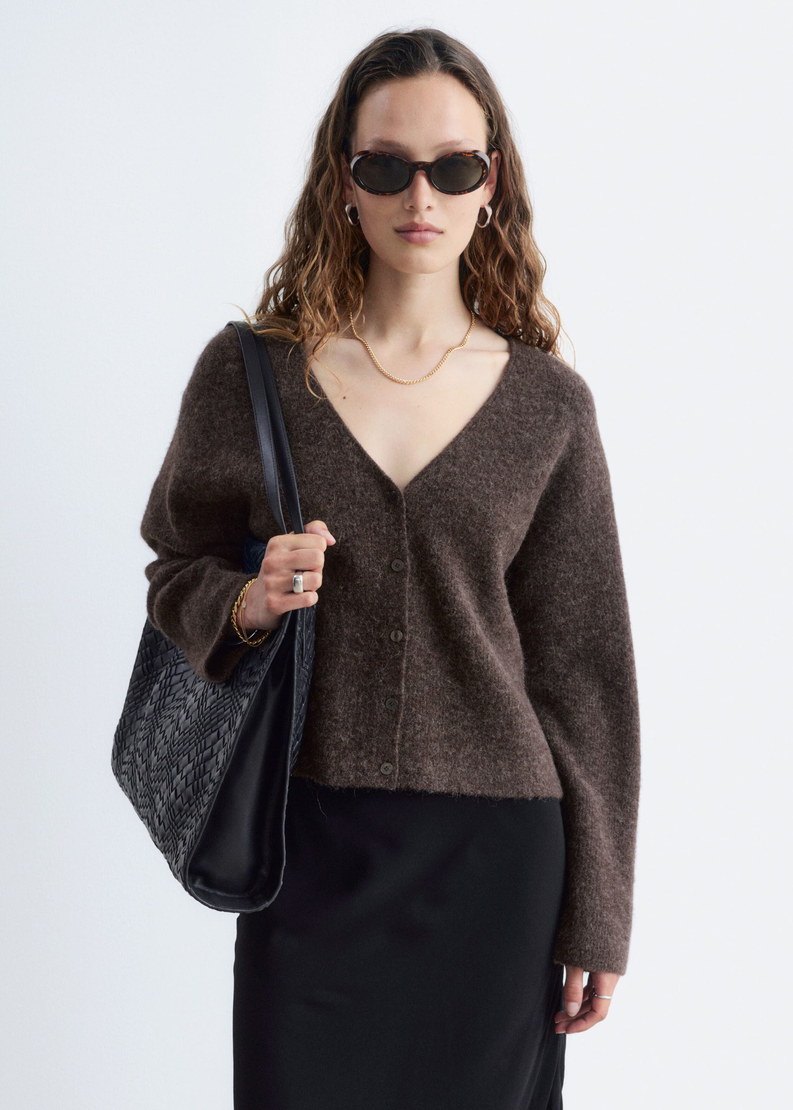 Alpaca-Blend Cardigan - Light Turquoise - Lookbook