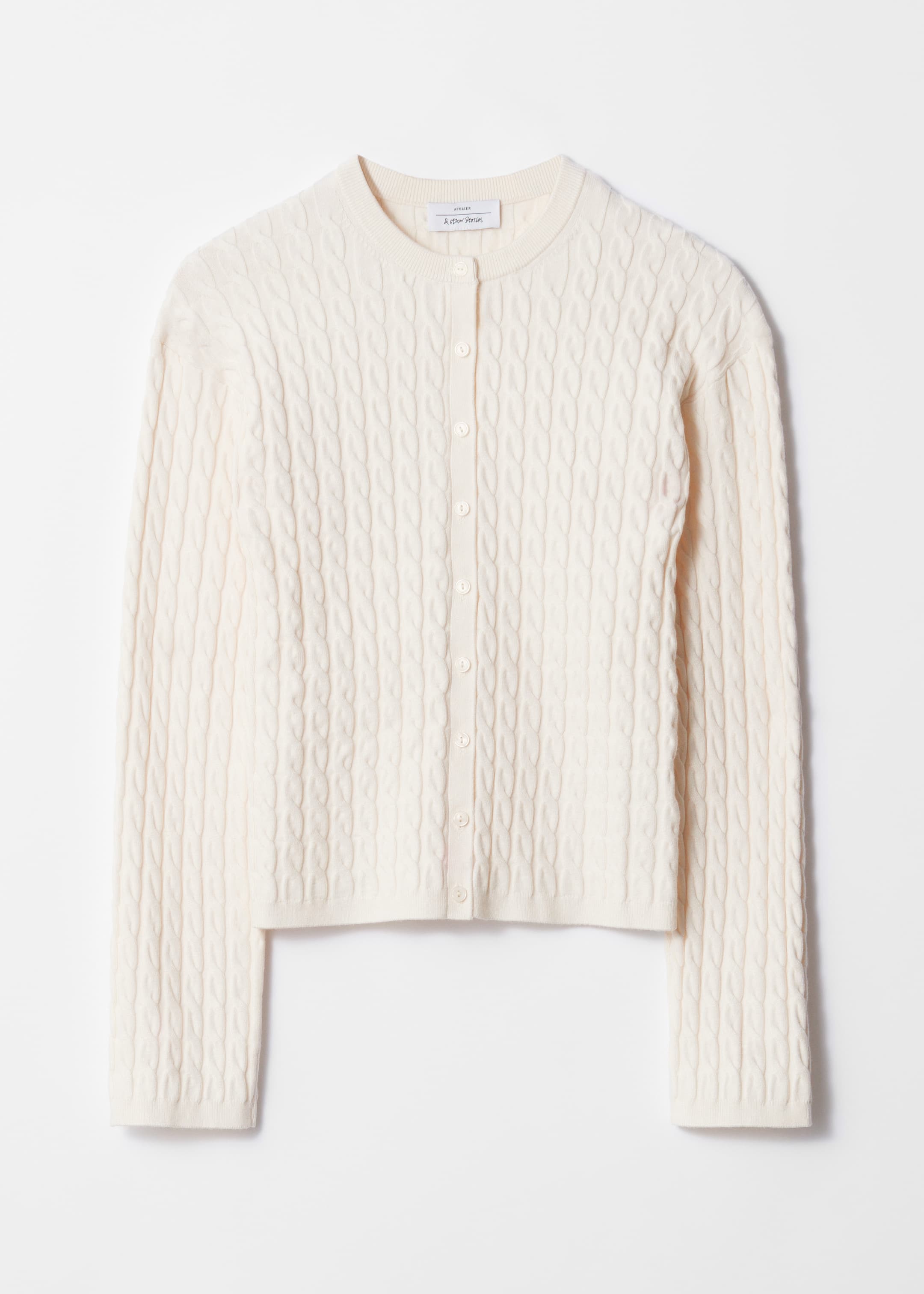 Größeres Bild anzeigen: Strickjacke mit Zopfmuster - Weiß - Ladies | H&M AT 1