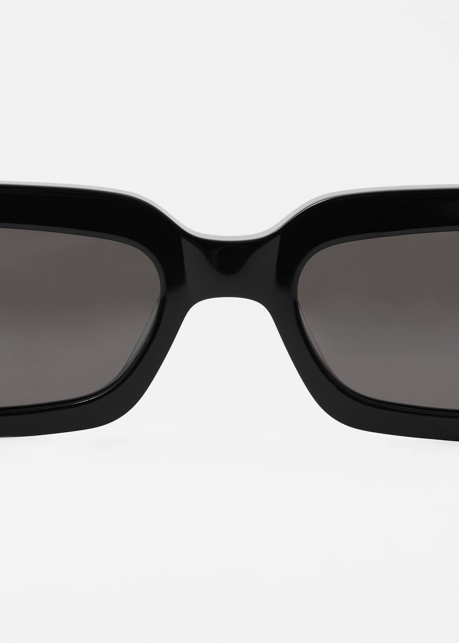 Lunettes de soleil à monture étroite en acétate - Noir - 4
