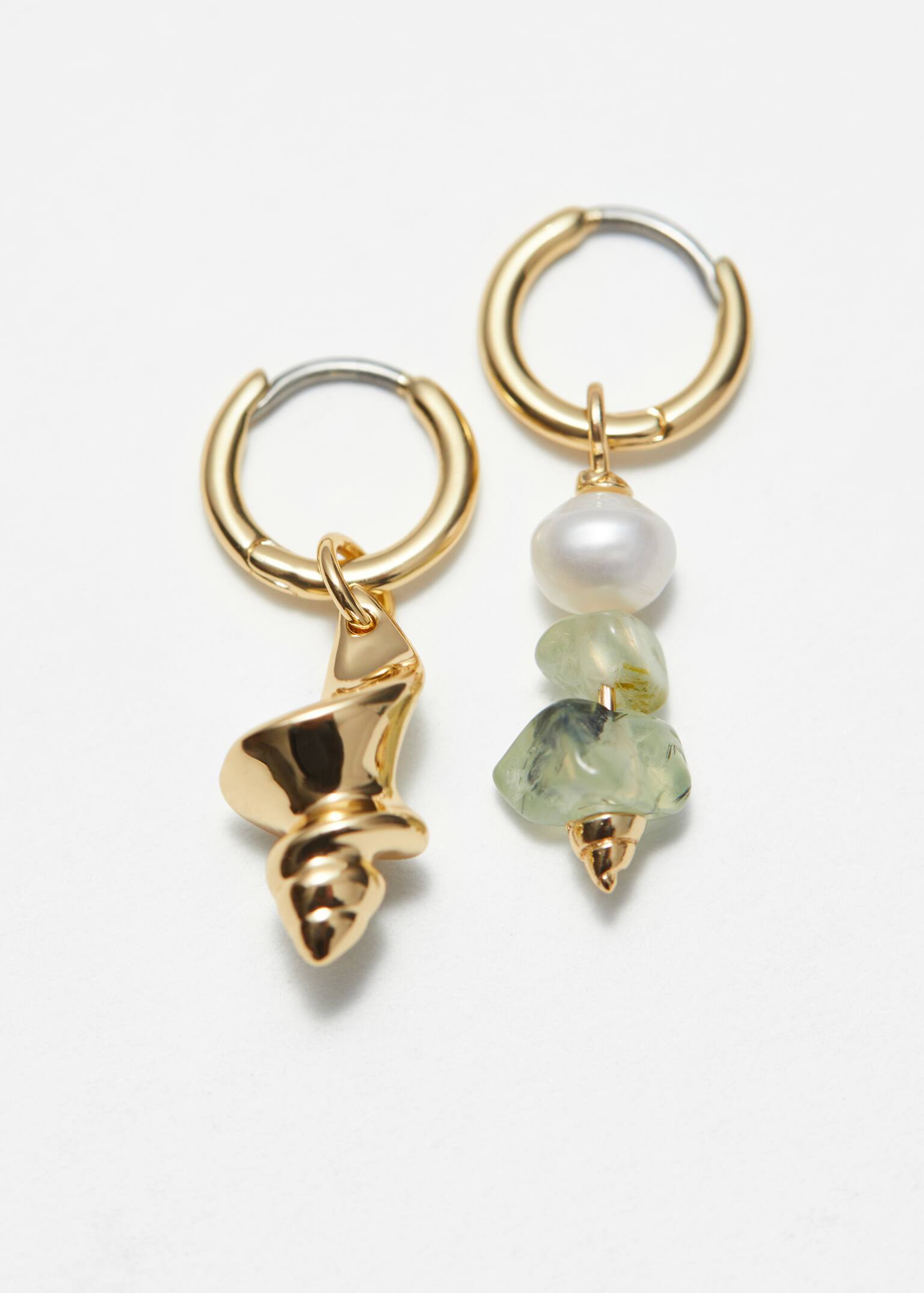 סט עגילי פנינה - זהב - 4