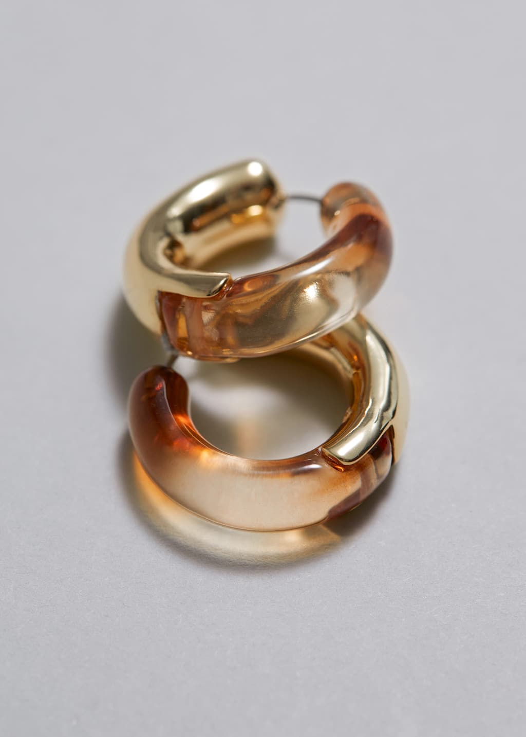 Resin Hoop Earrings - Silver - Still Life