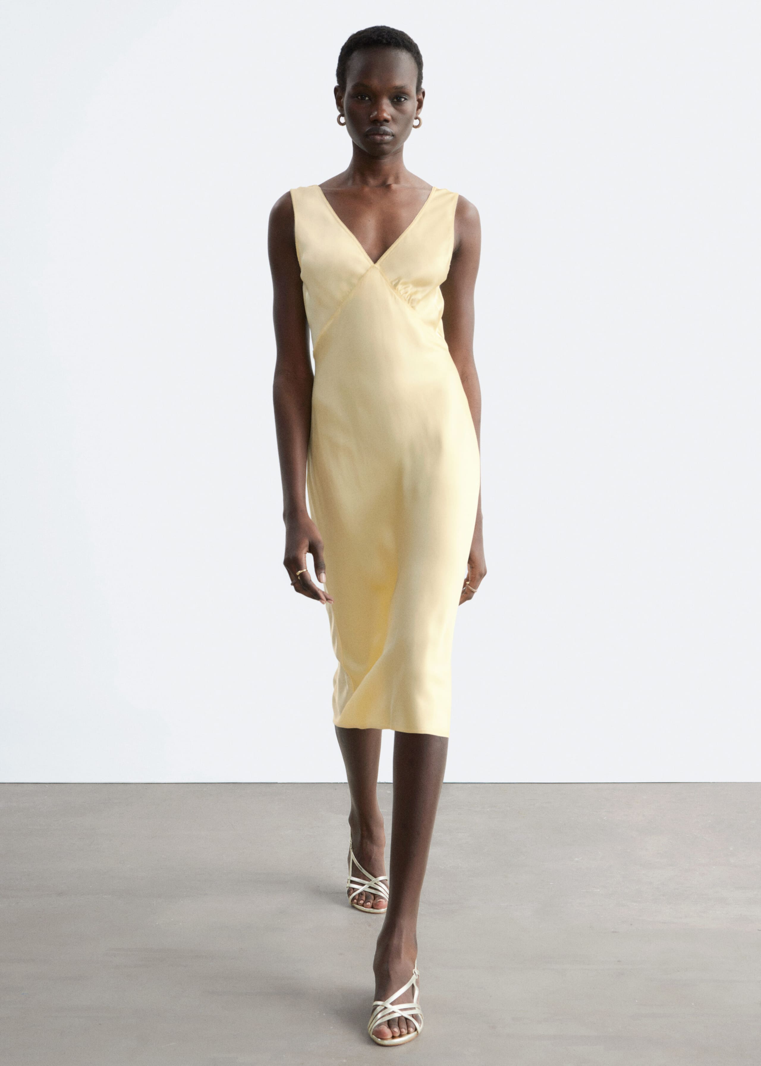 Image of V-Neck Slip Midi Dress