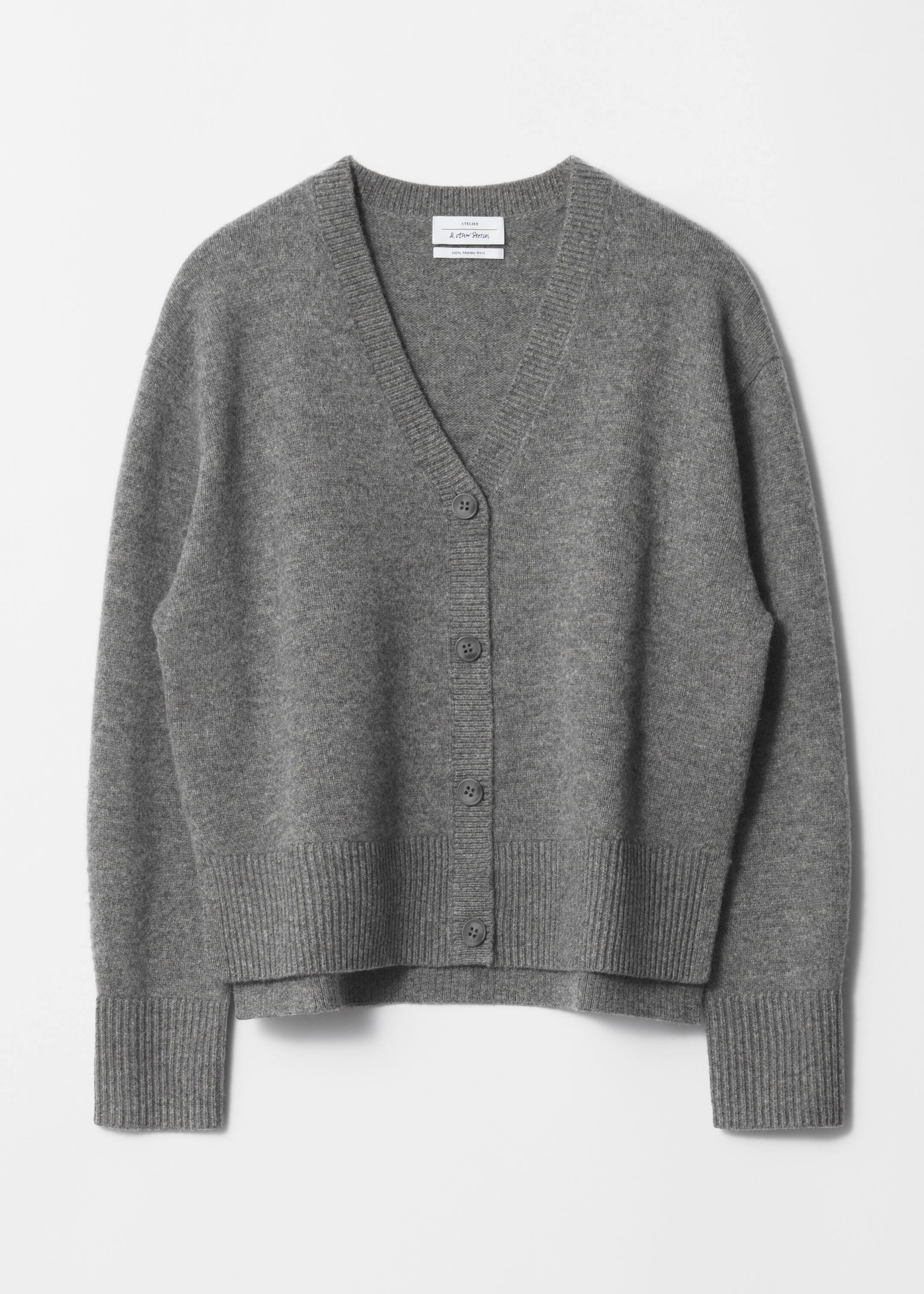 Größeres Bild ansehen: Oversized-Strickjacke aus Merinowolle - Grau - Ladies | H&M DE 1