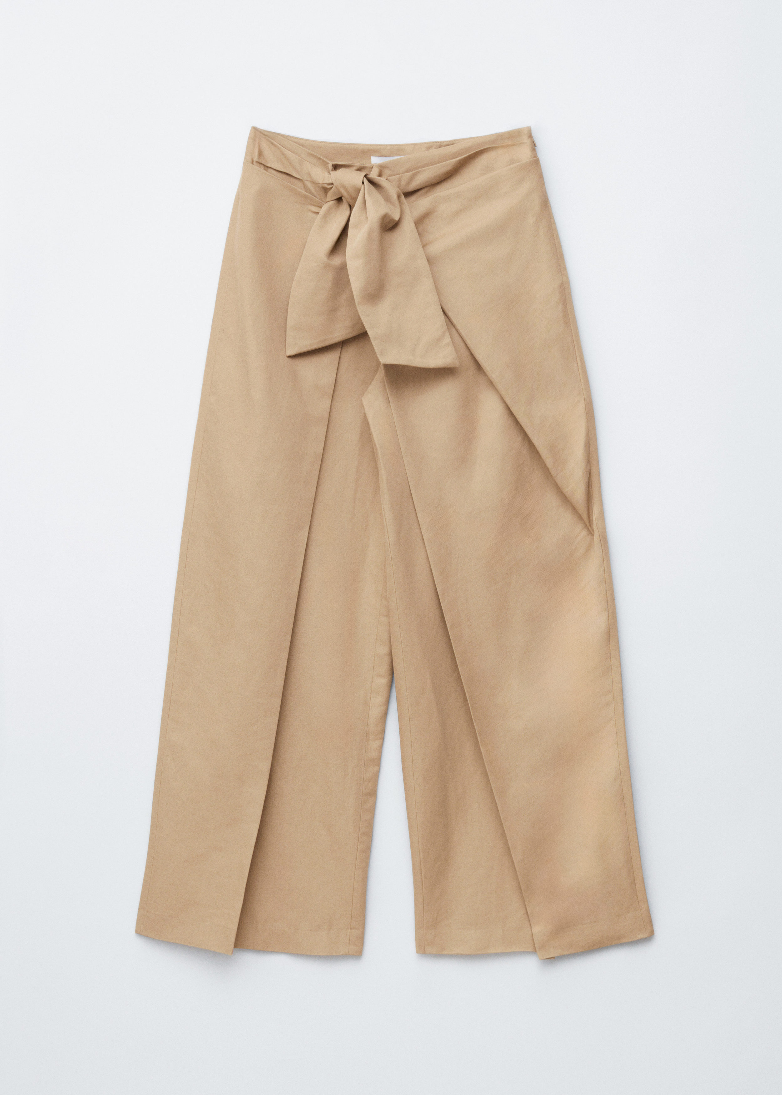 Tie-Front Wide-Leg Trousers