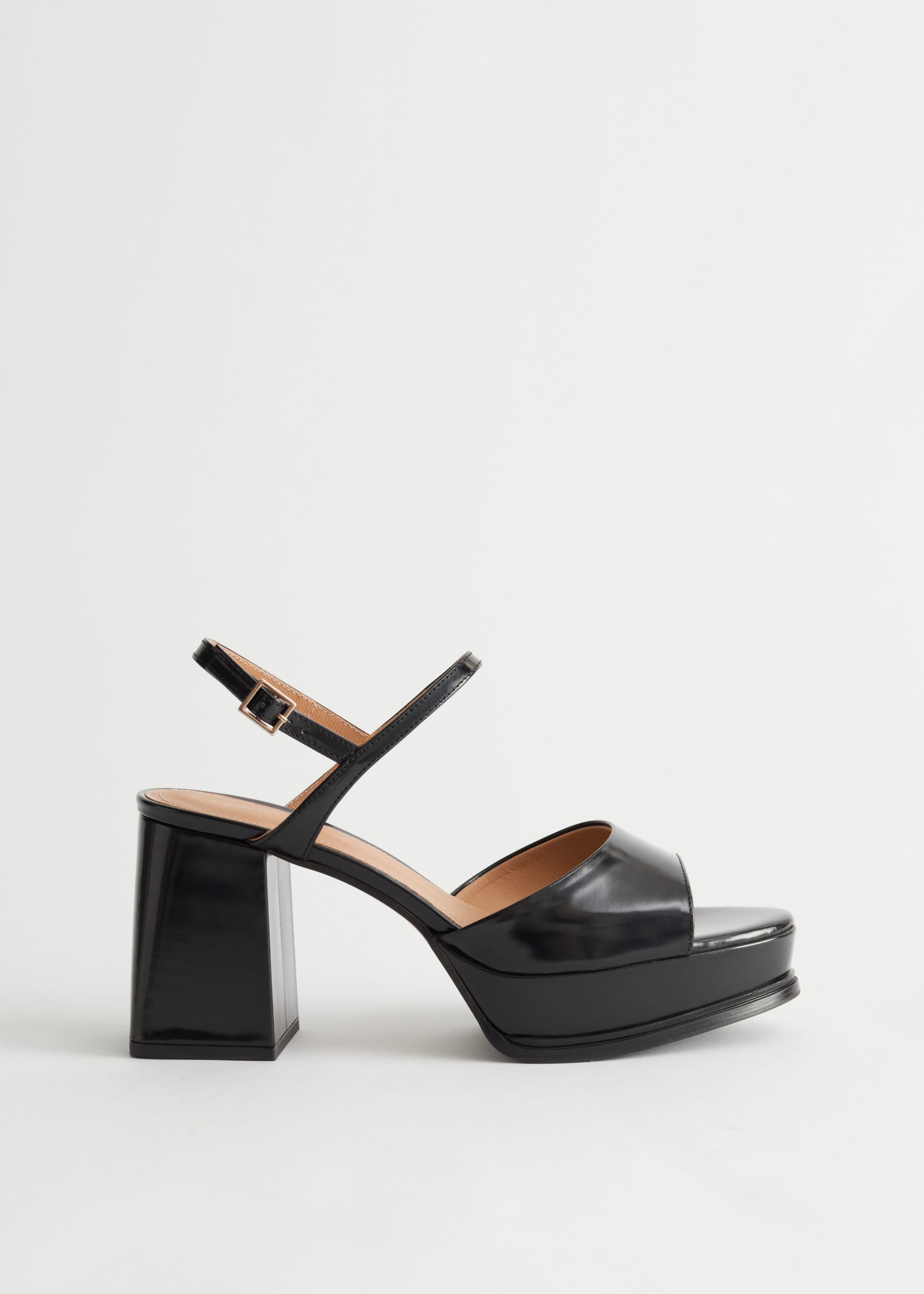 Image of Leather Slingback Platform Sandals
