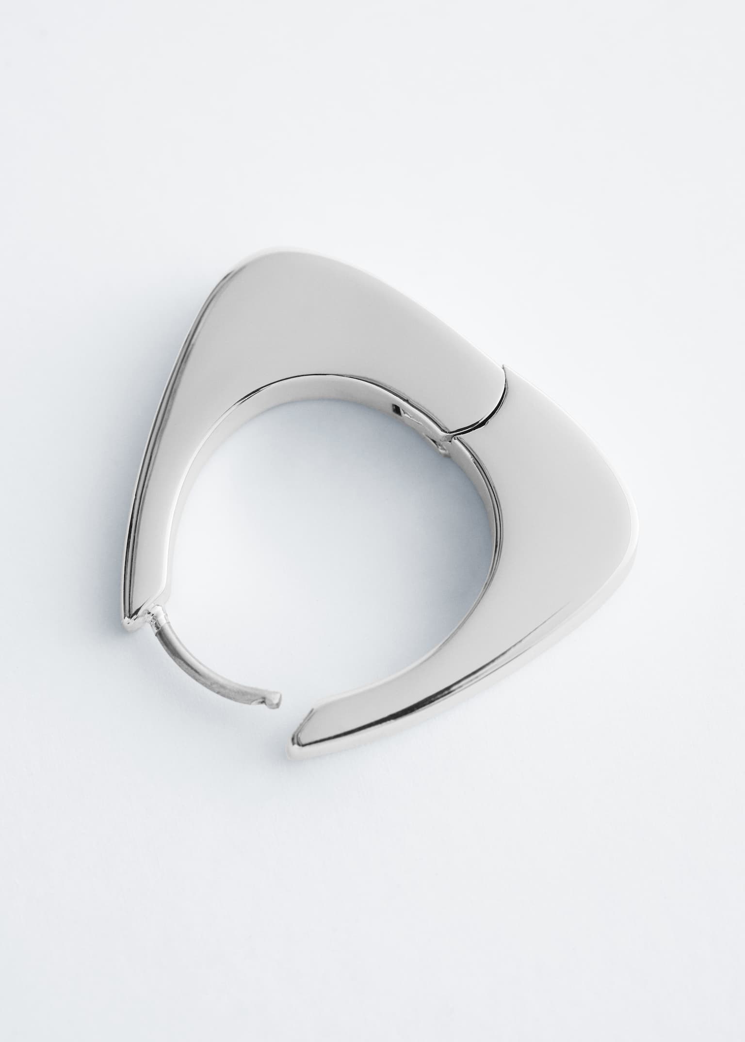 Chunky Triangle Hoop Earrings - Silver/Gold - 3