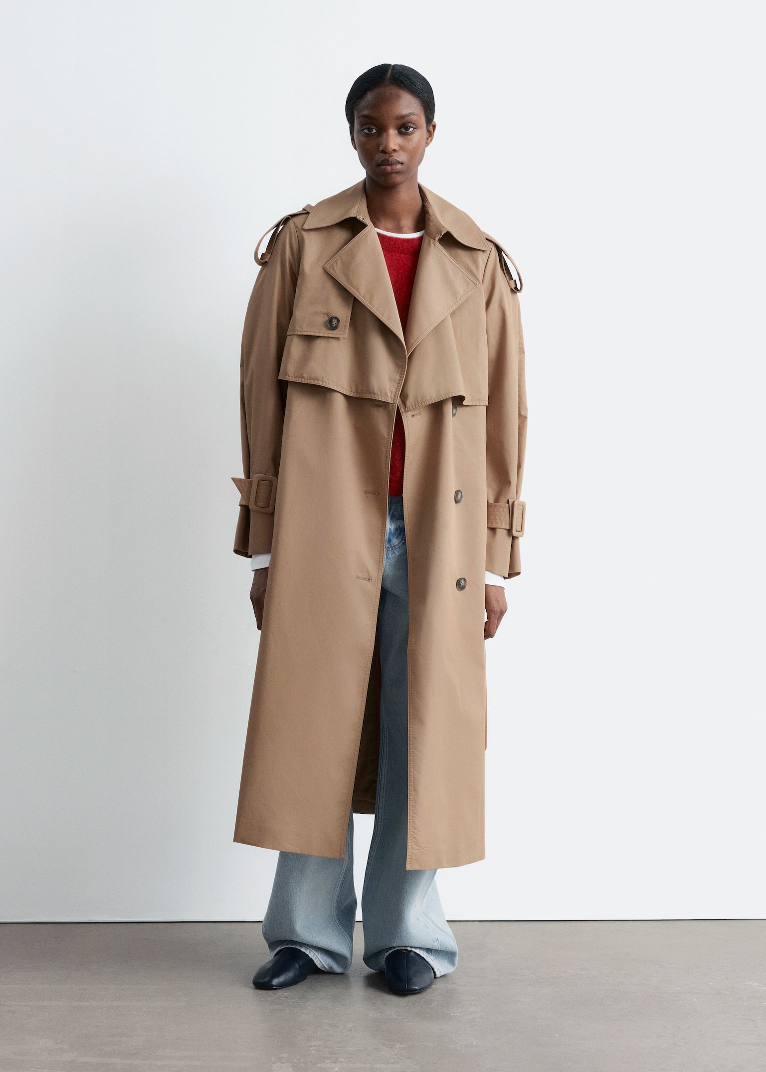 Belted Trench Coat - Beige/Khaki