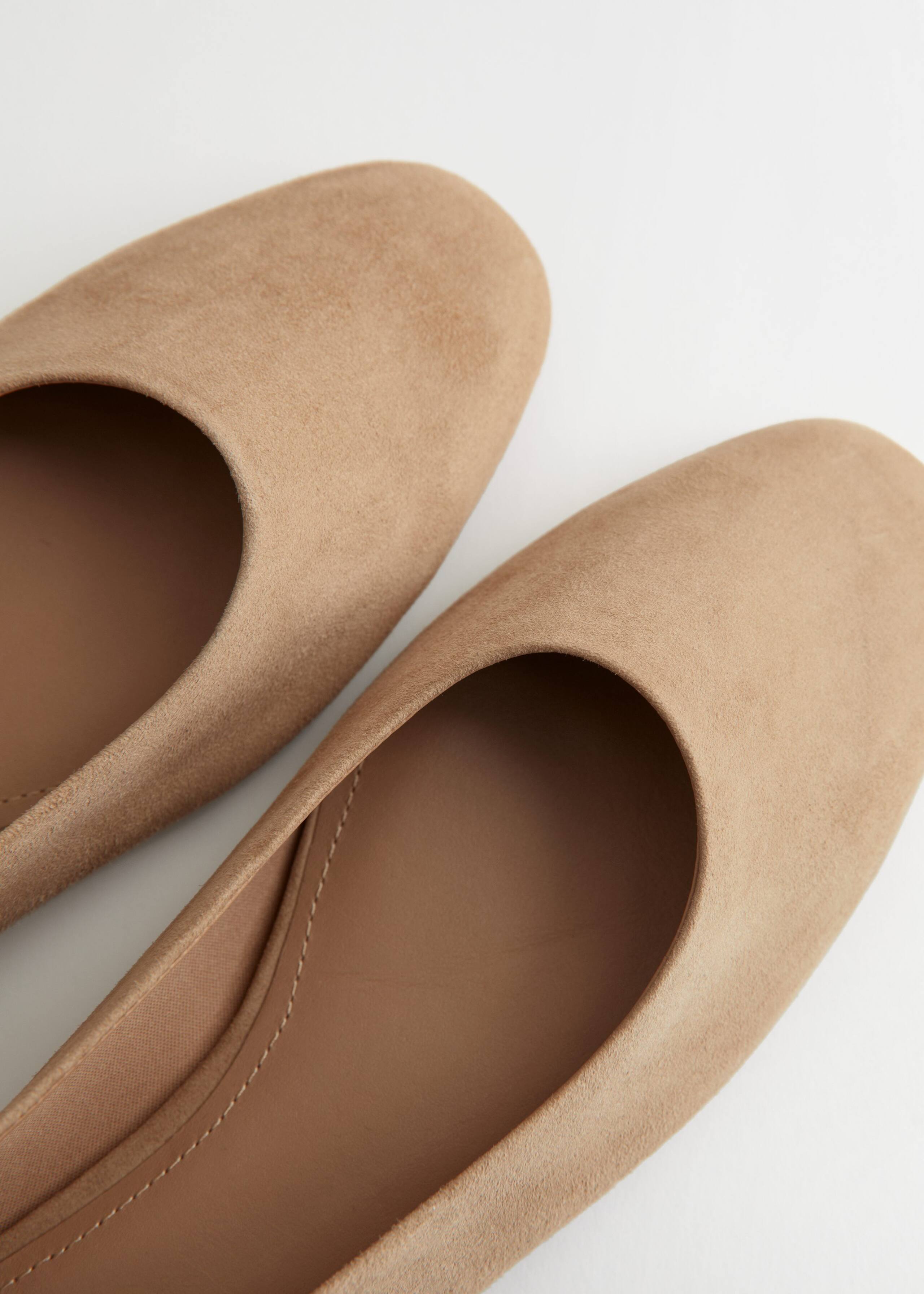 Image of Almond Toe Leather Ballerina Flats