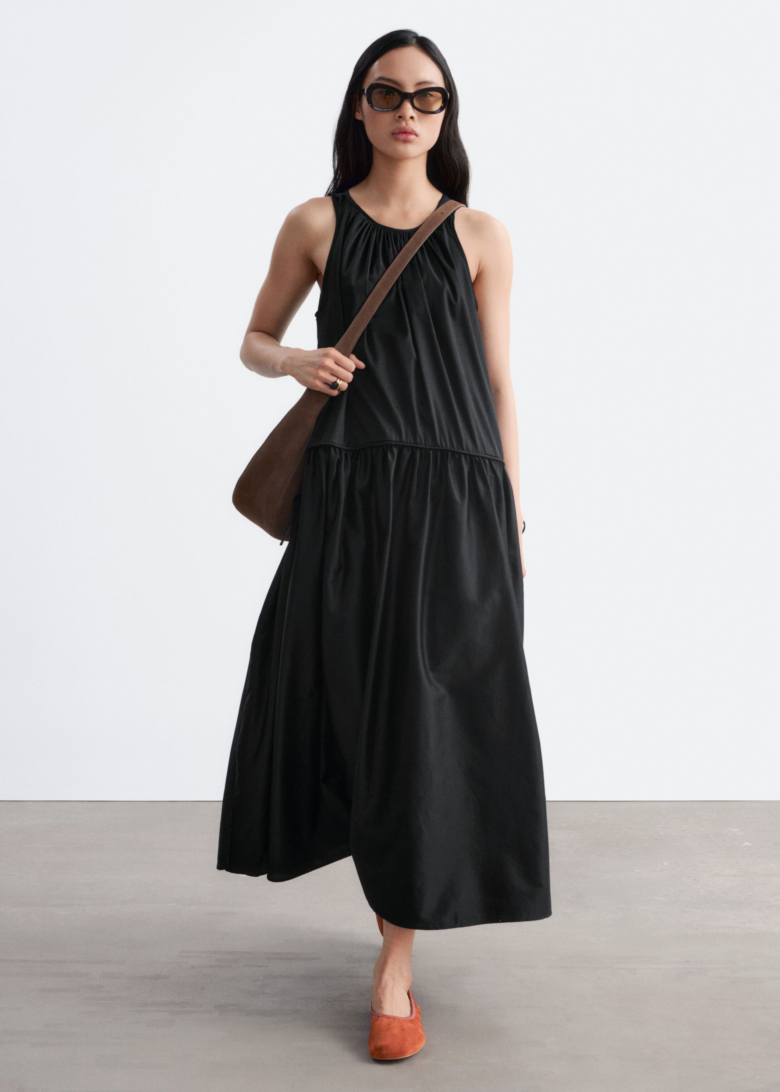 Image of Gathered Midi Dress
