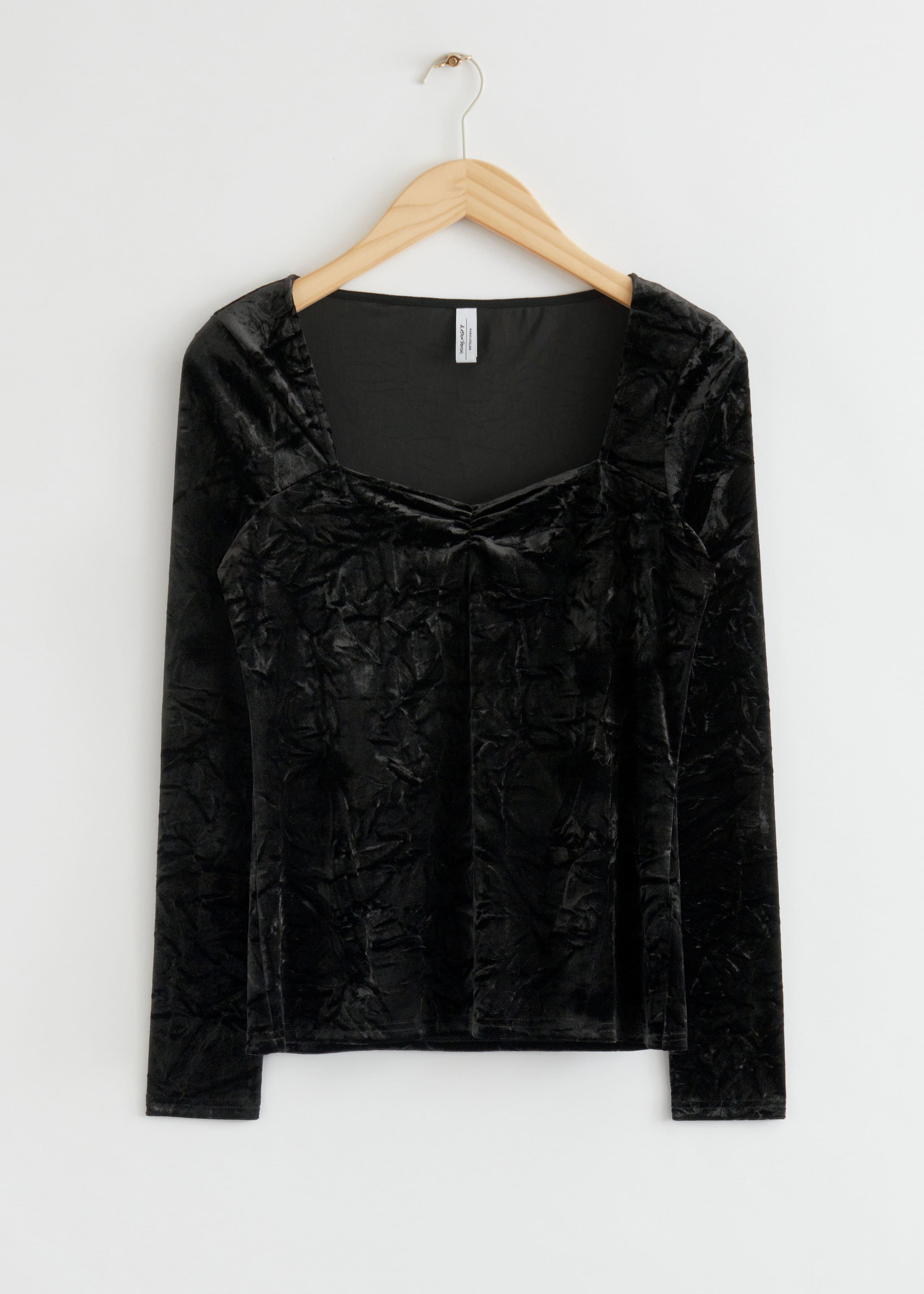 VelvetSweetheartRuchedTop - Black - Natura morta