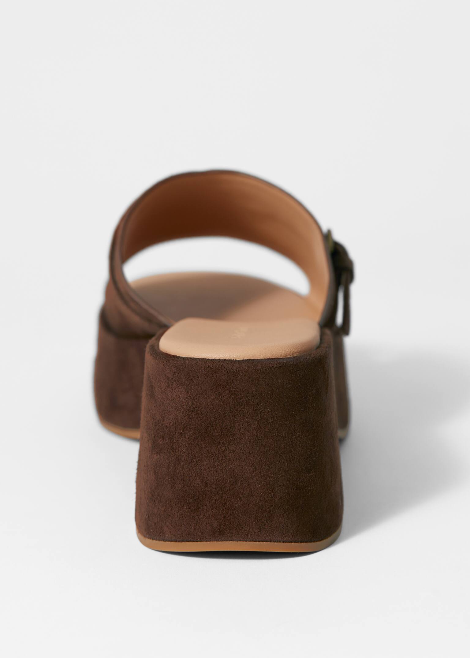 Mules en daim à plateformes - Marron Clair/Cognac - 4
