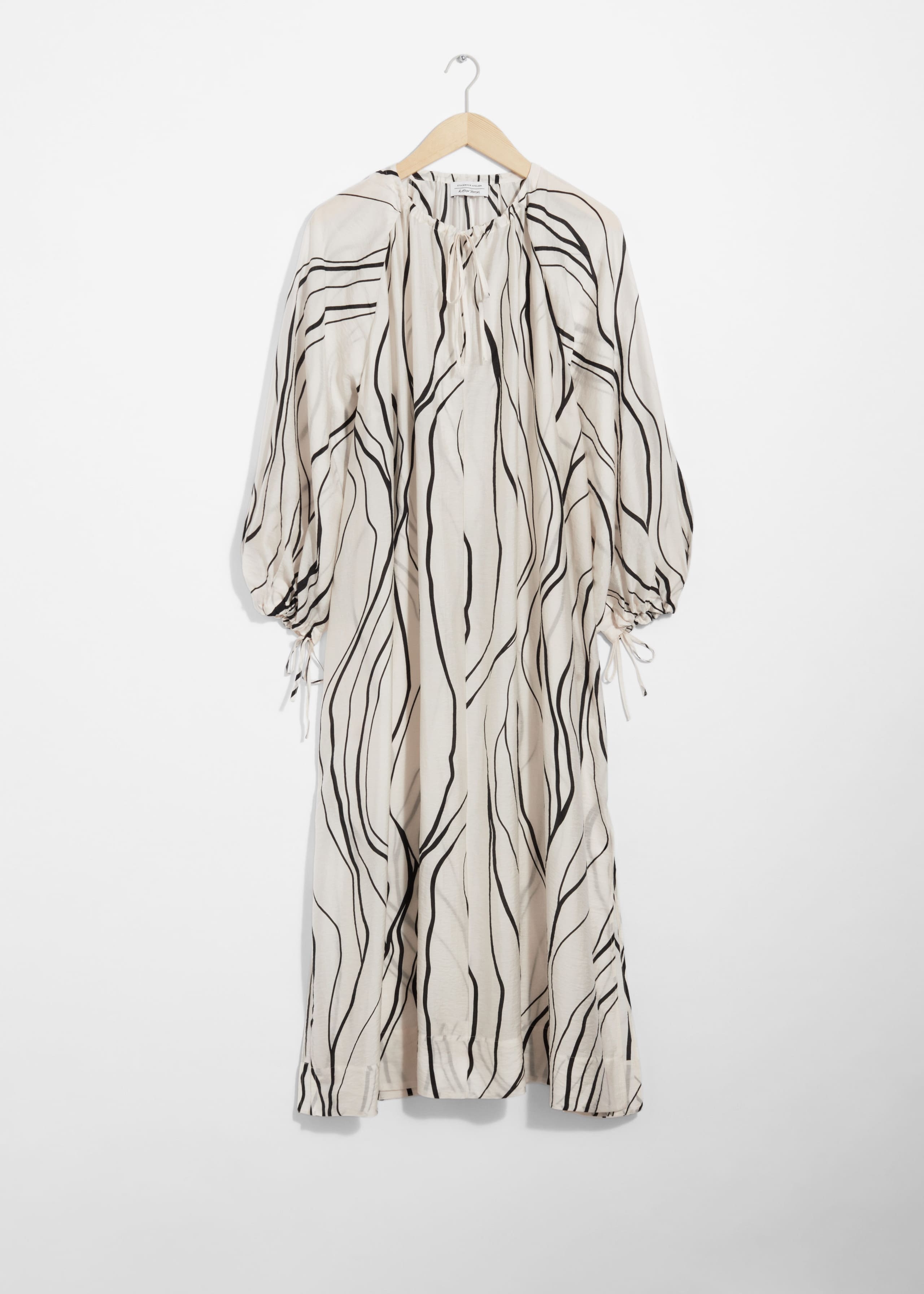 Floaty Oversized Midi Dress - White Print - Still Life