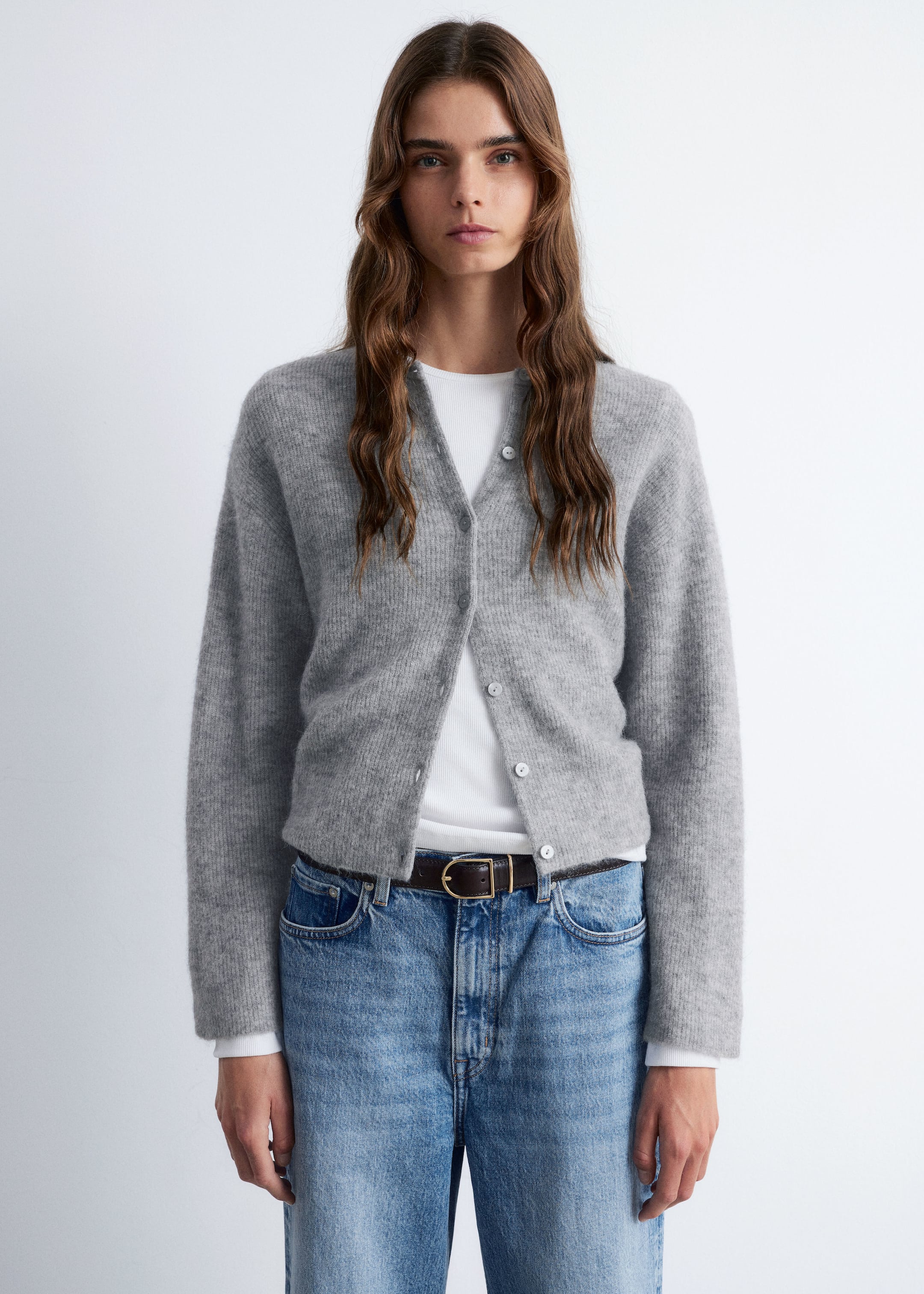 Grösseres Bild ansehen: Strickjacke aus Alpaka-Mix - Grau - DAMEN | H&M CH 1