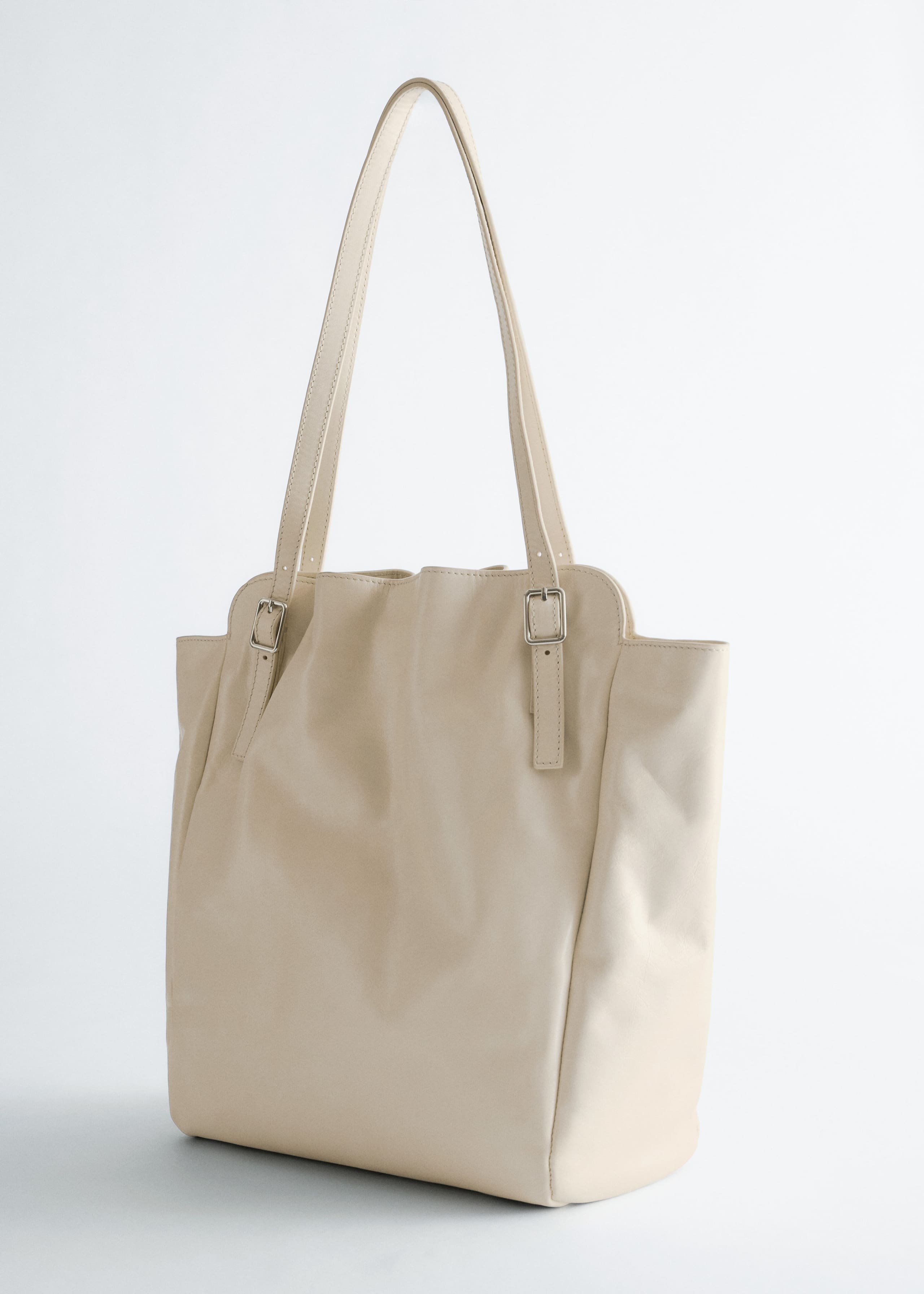 Image of Buckle-Strap Leather Tote