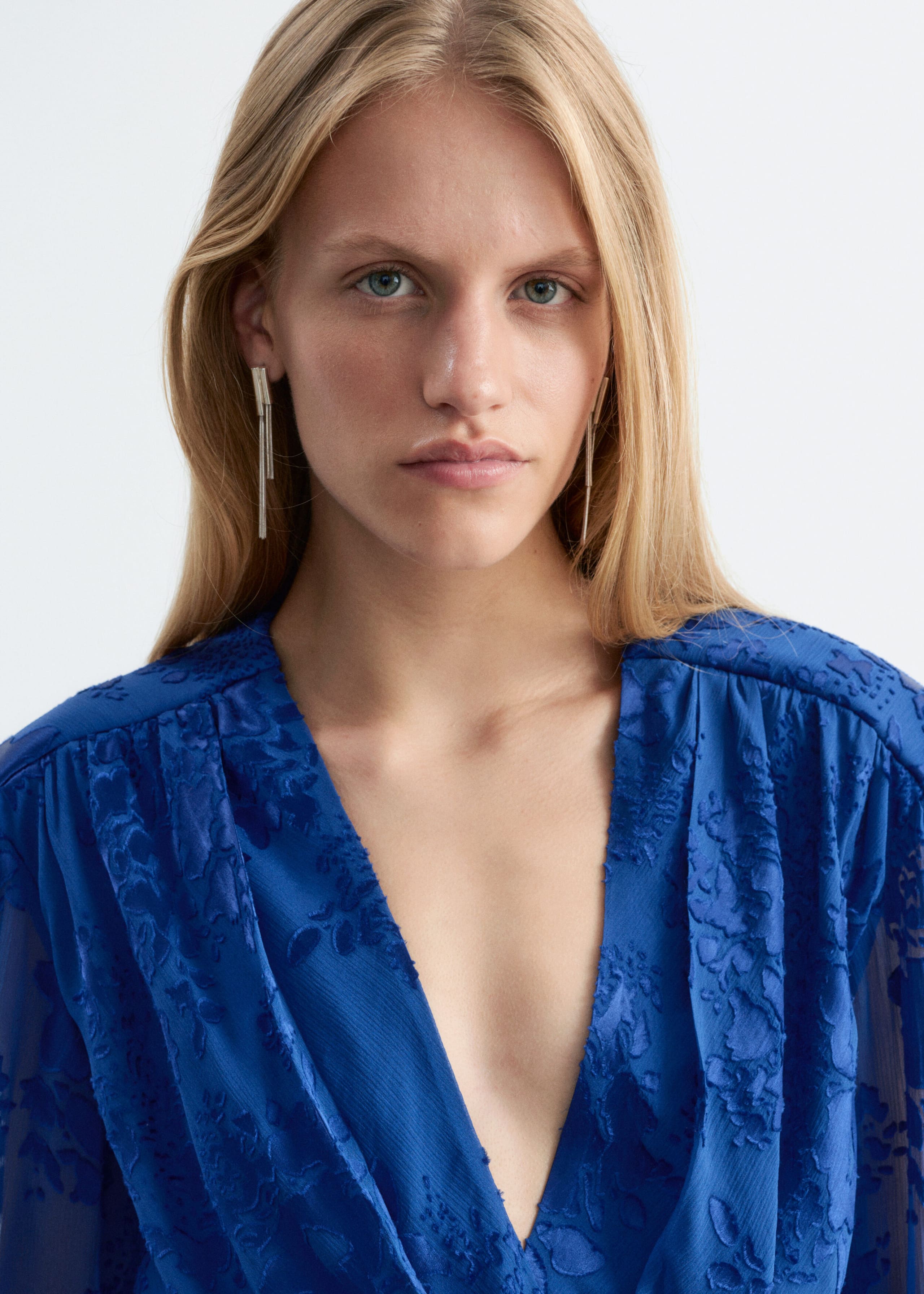 Silk-Blend Chiffon Dress - Blue/Florals - Lookbook