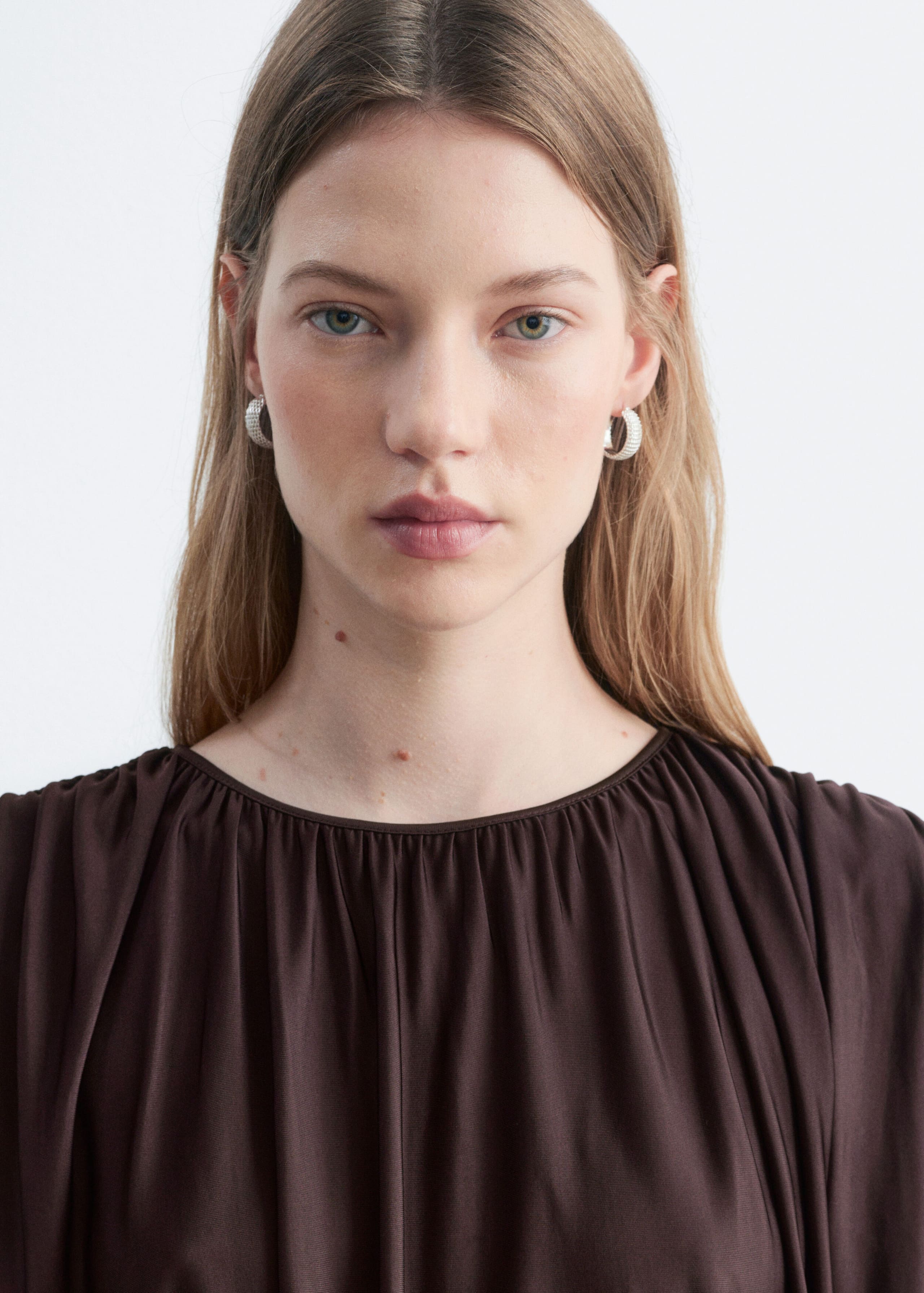 Jersey-Oberteil mit Drapierung - Hellbeige - Lookbook