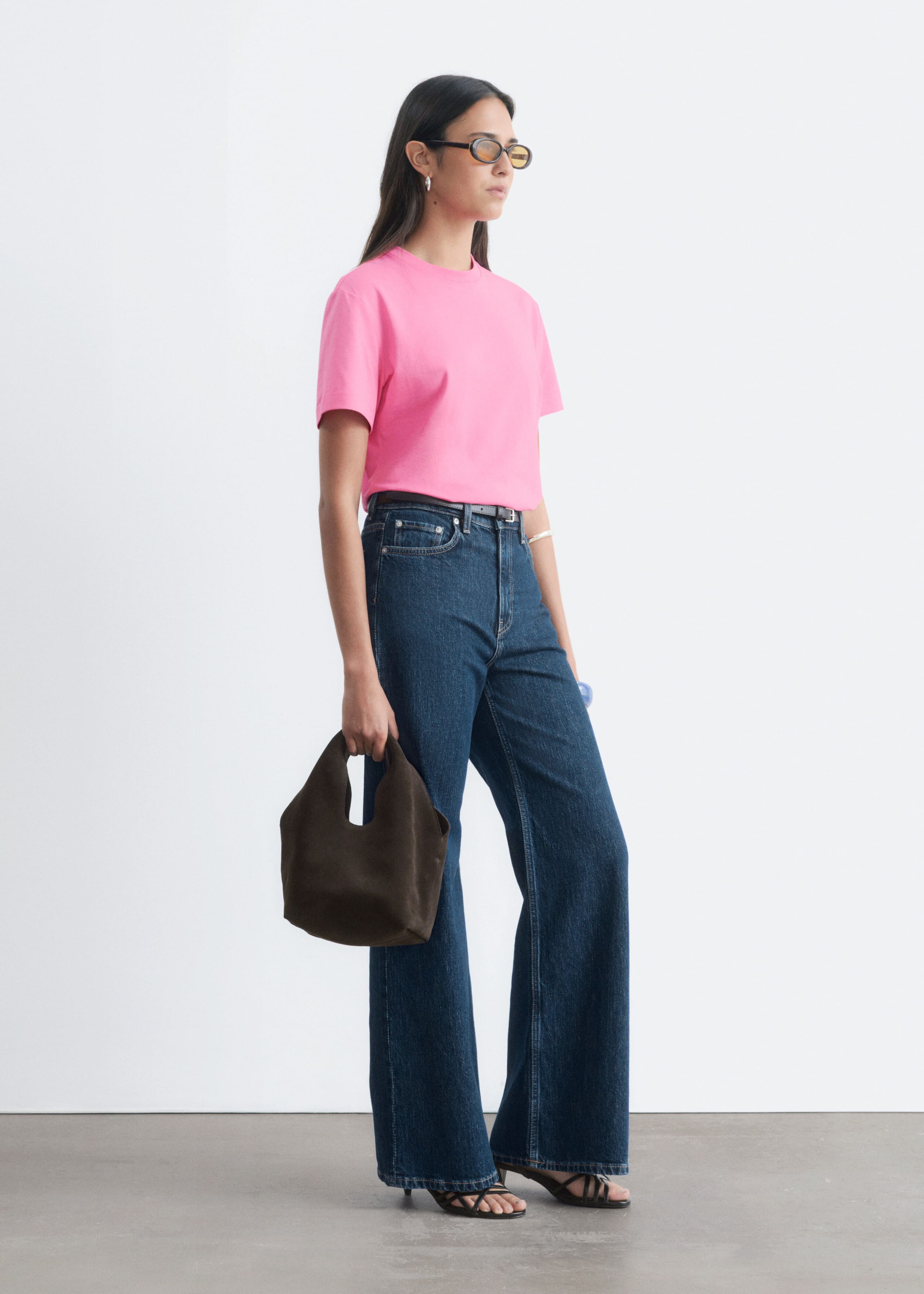T-Shirt aus Baumwolle mit Rundhalsausschnitt - Rosa - Lookbook