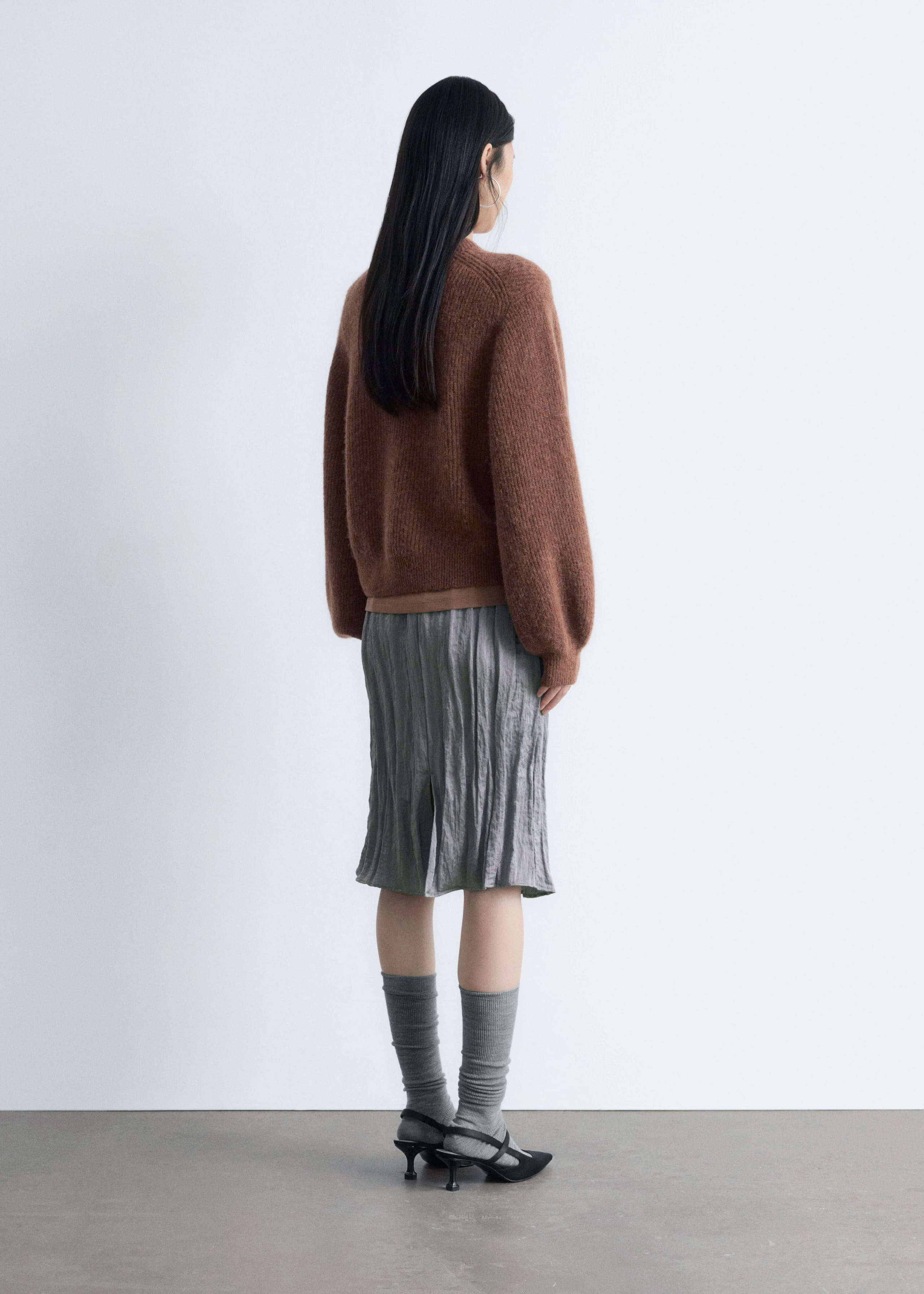 Image of Alpaca-Blend Balloon-Sleeve Jumper