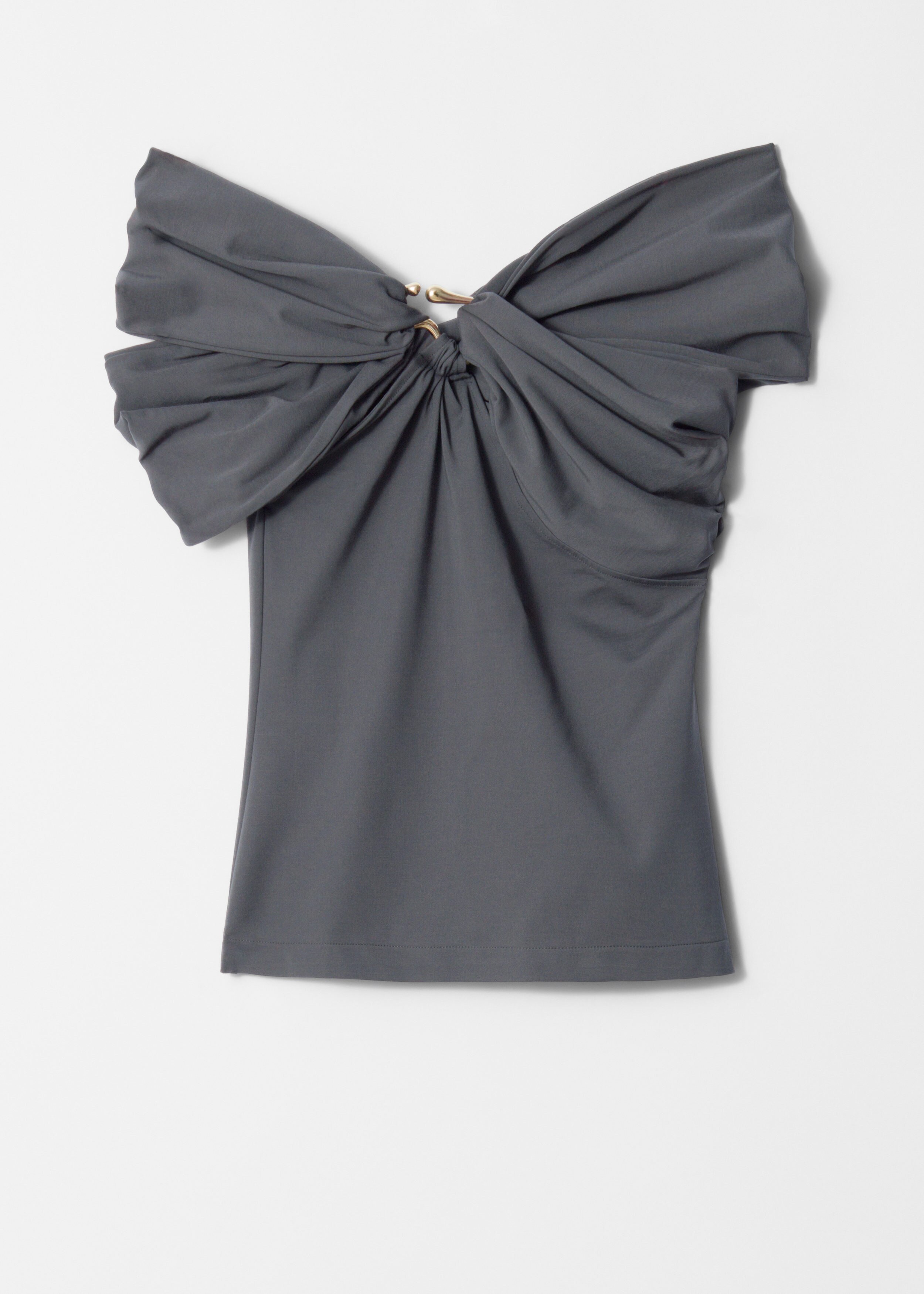 Draped Off-Shoulder Top - Grey - T-shirts - & Other Stories NO