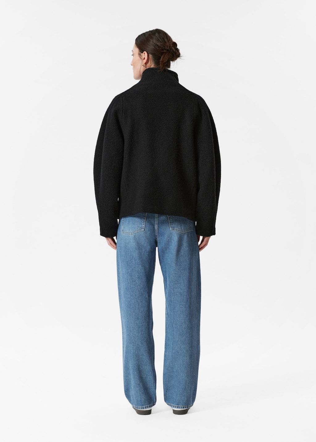 Asymmetric Wool Jacket - Black - Lookbook